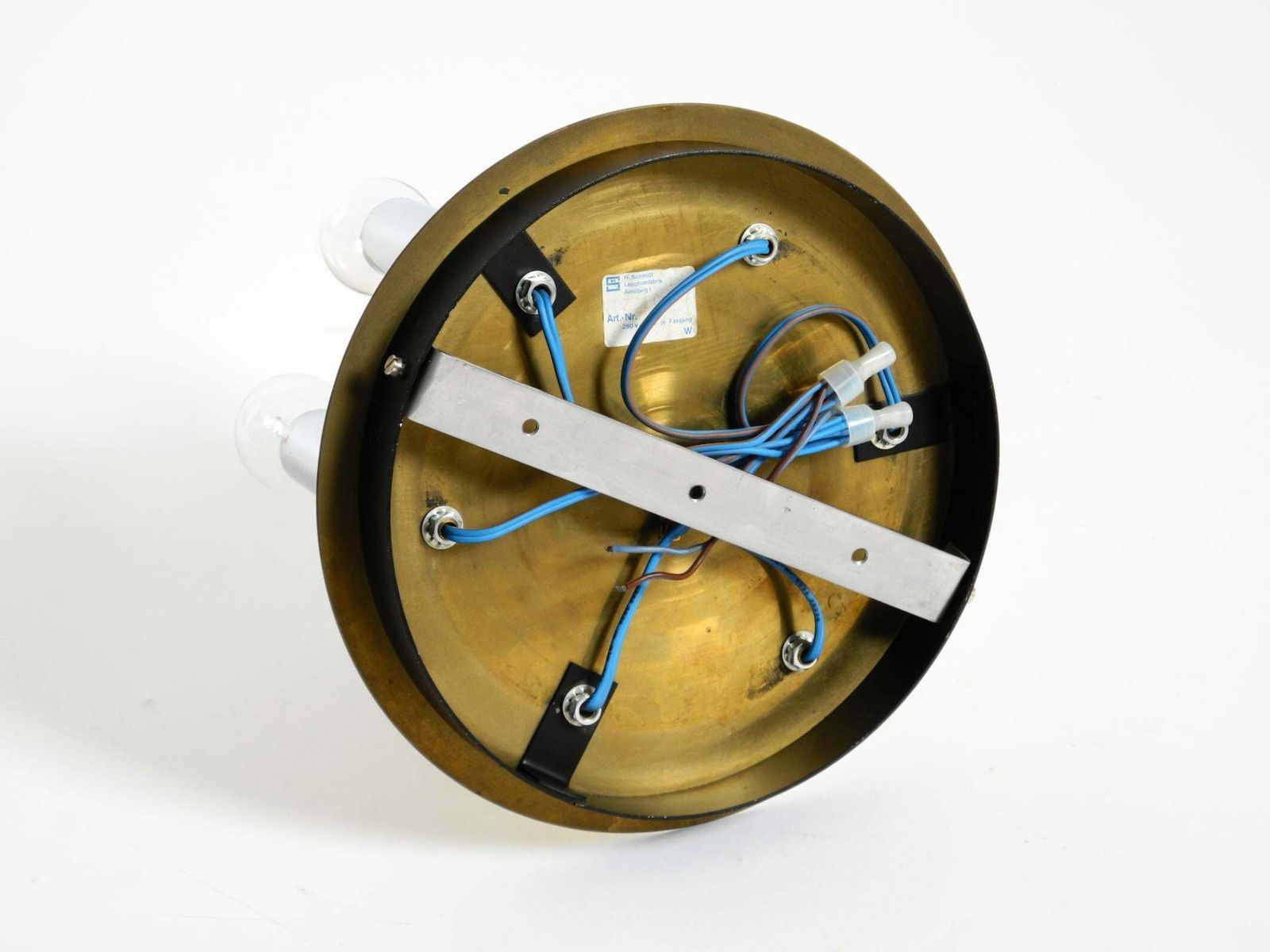 905.0 1980s Post Modern Ceiling Lamp By H. Schmidt Leuchtenfabrik, In Brass And Chrome photo