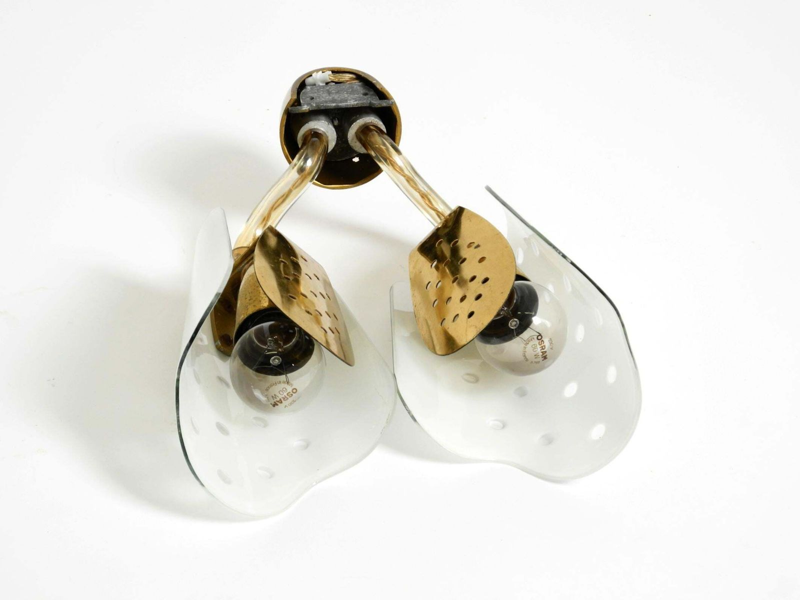 photo furniture Beautiful Large Original Mid Century Modern Wall Lamp Made Of Brass And Glass