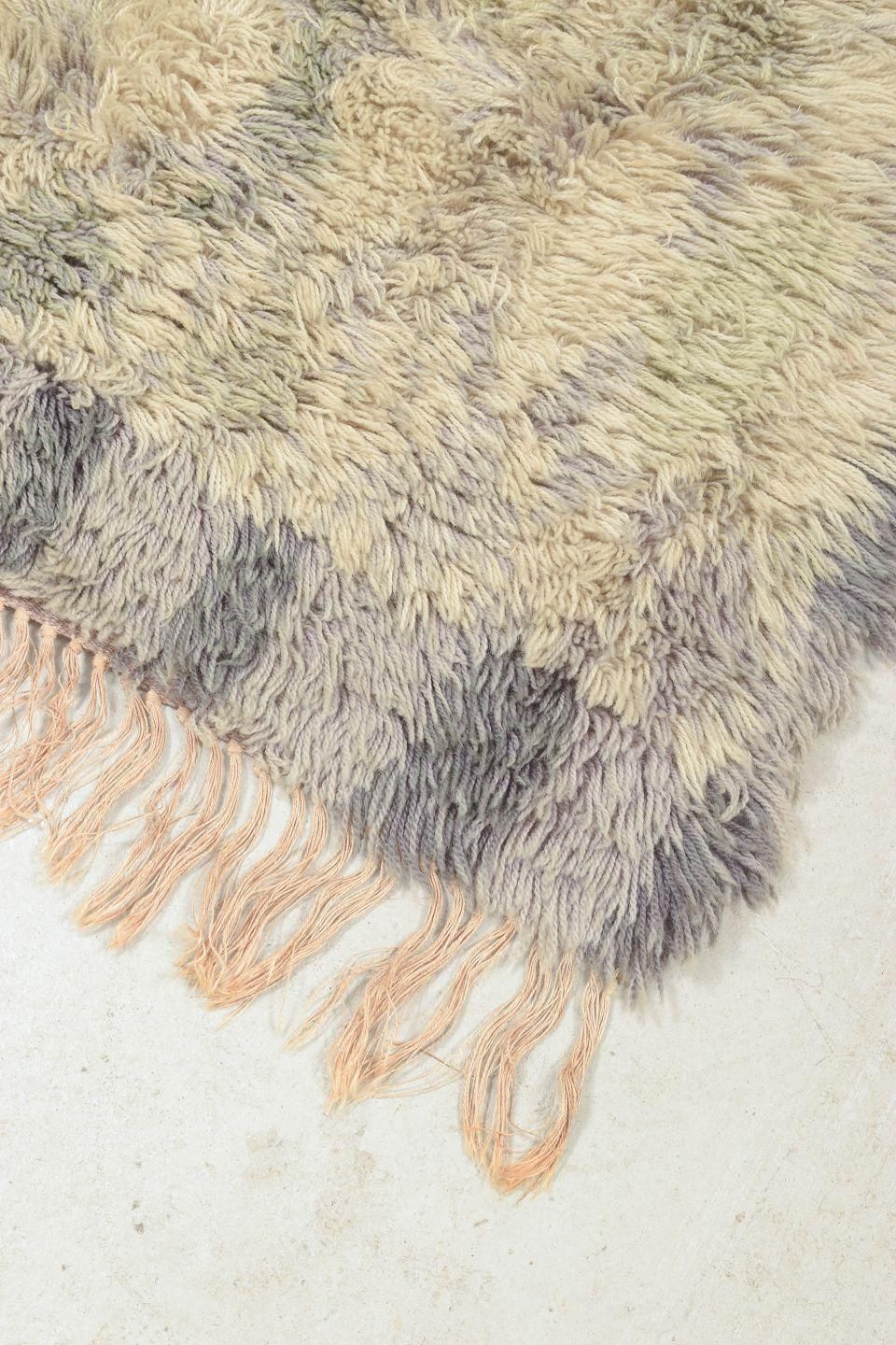 Scandinavian Designer. Rya Carpet In Wool In Shades Of Grey, Beige, And Lilac. photo furniture