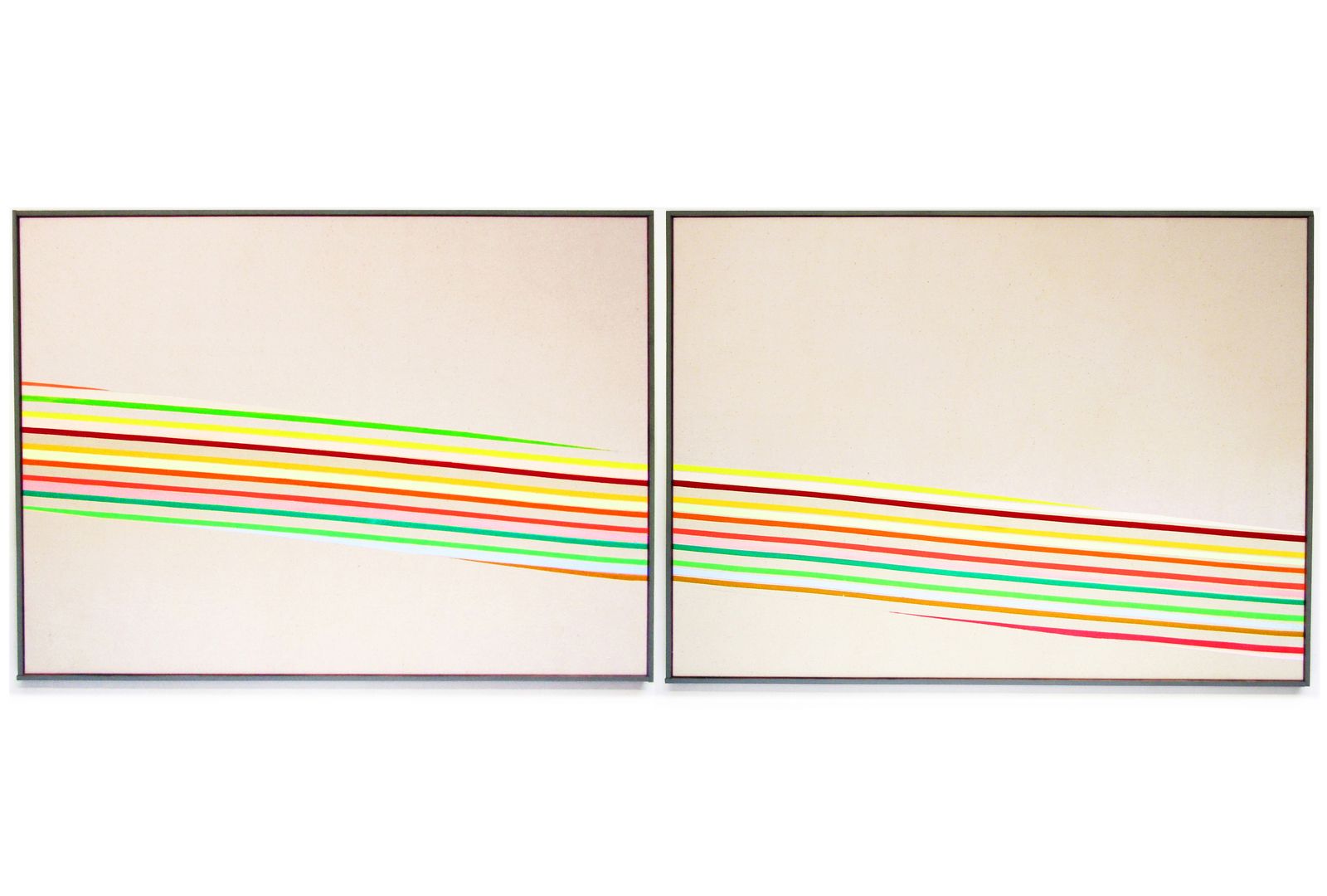 Large 1970s Color Field Acrylic Diptych On Canvas By John Plumb (1927–2008) photo for sale