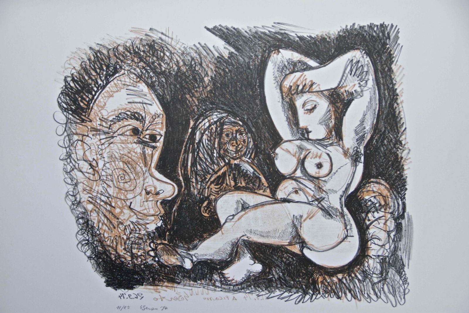 Homage To Pablo Picasso   Lithograph By Gianpaolo Berto   1974