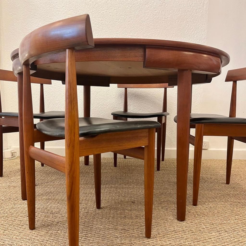 Vintage "Roundette" Teak Dining Set By Hans Olsen For Frem Rojle, Denmark 1960s photo vinterior