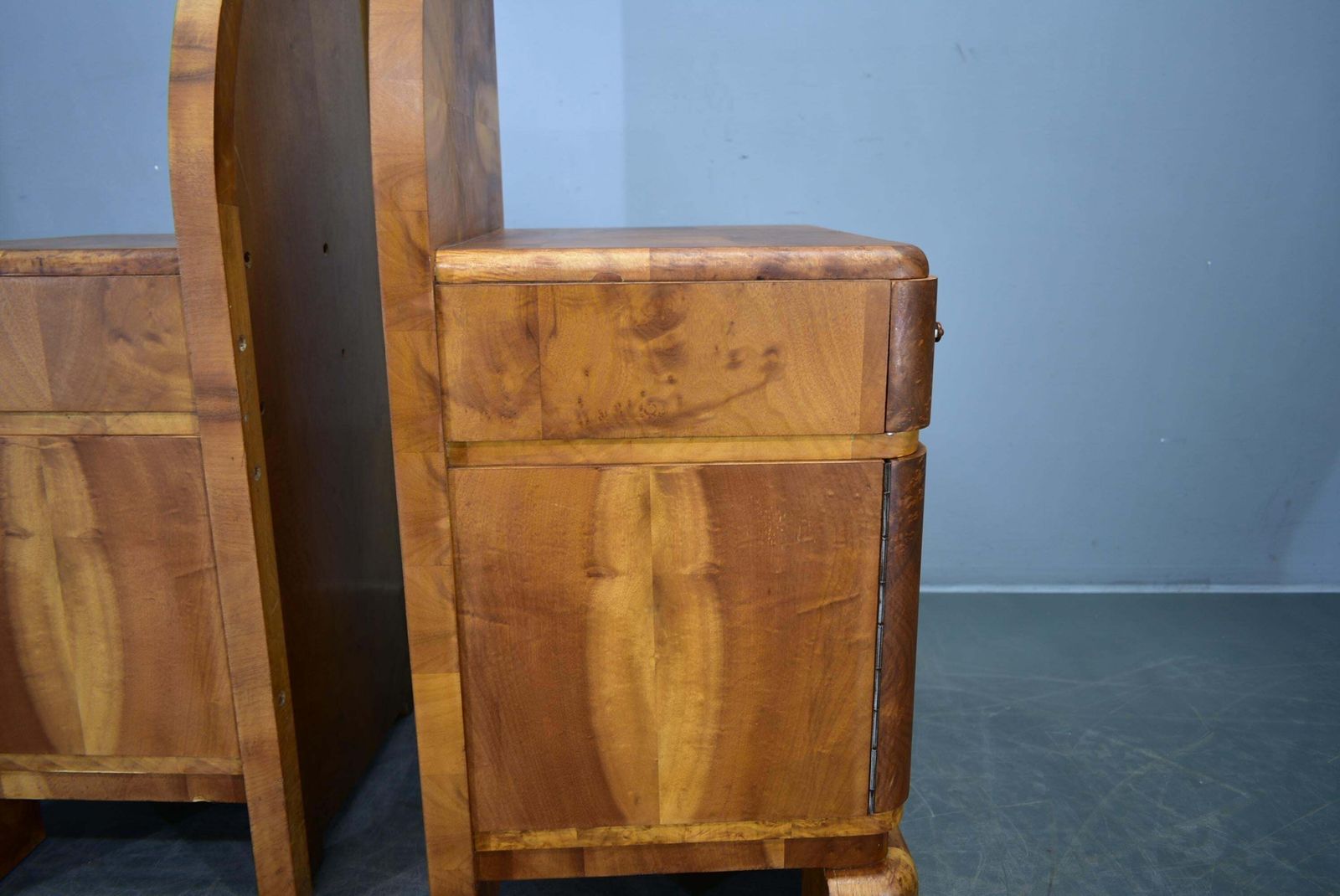 1200.0 1934s Pair Of Art Deco Bedside Tables, Czechoslovakia photo
