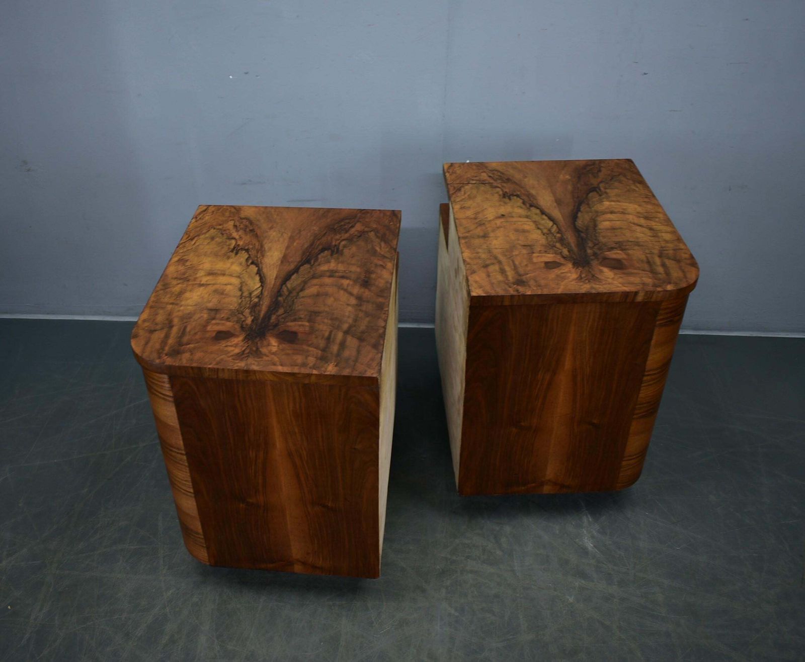 1192.0 1932s Pair Of Art Deco Bedside Tables, Czechoslovakia photo