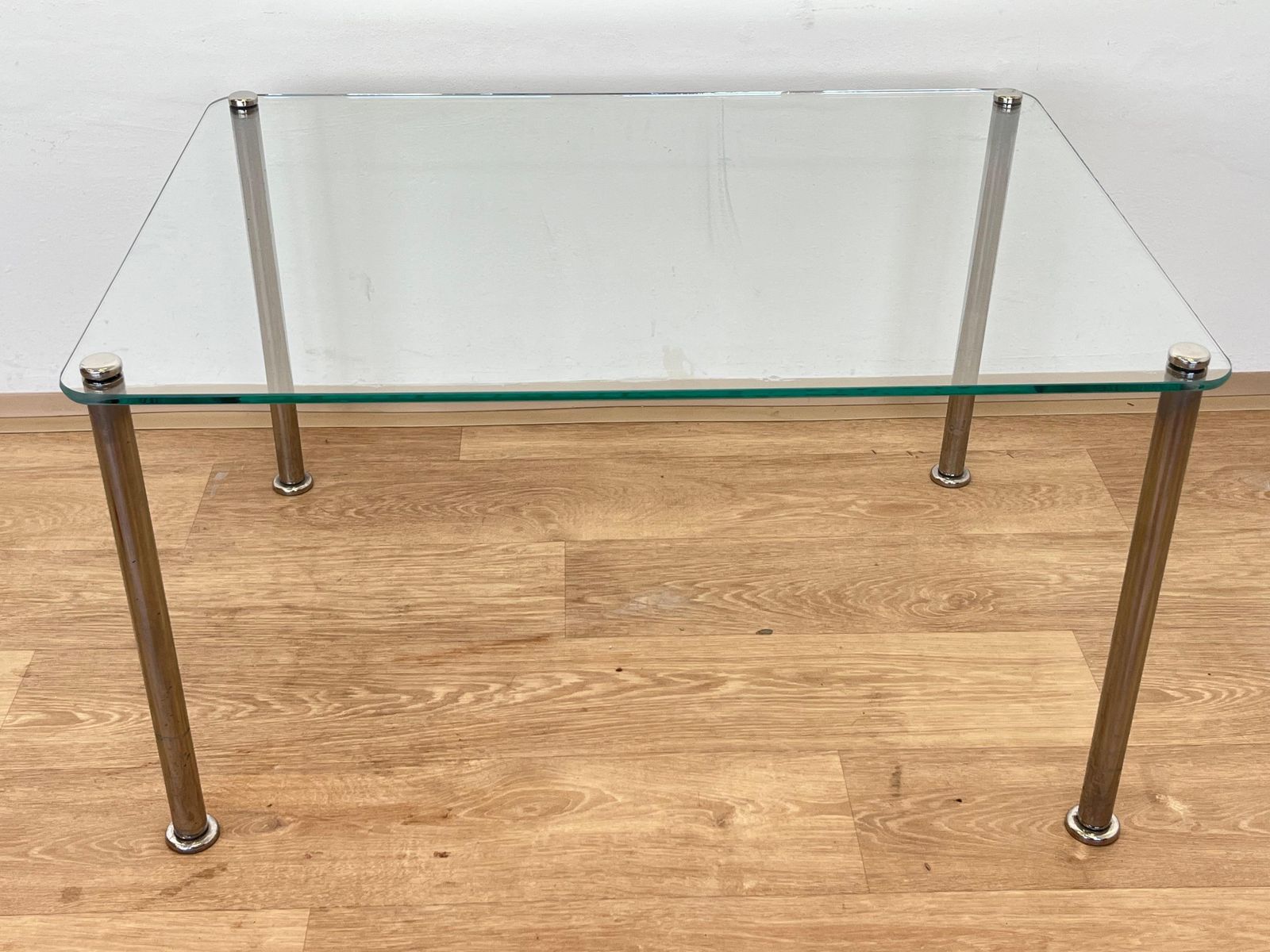Mid-Century Modern salontafel van chroom en glas — ca. jaren 1970 photo furniture