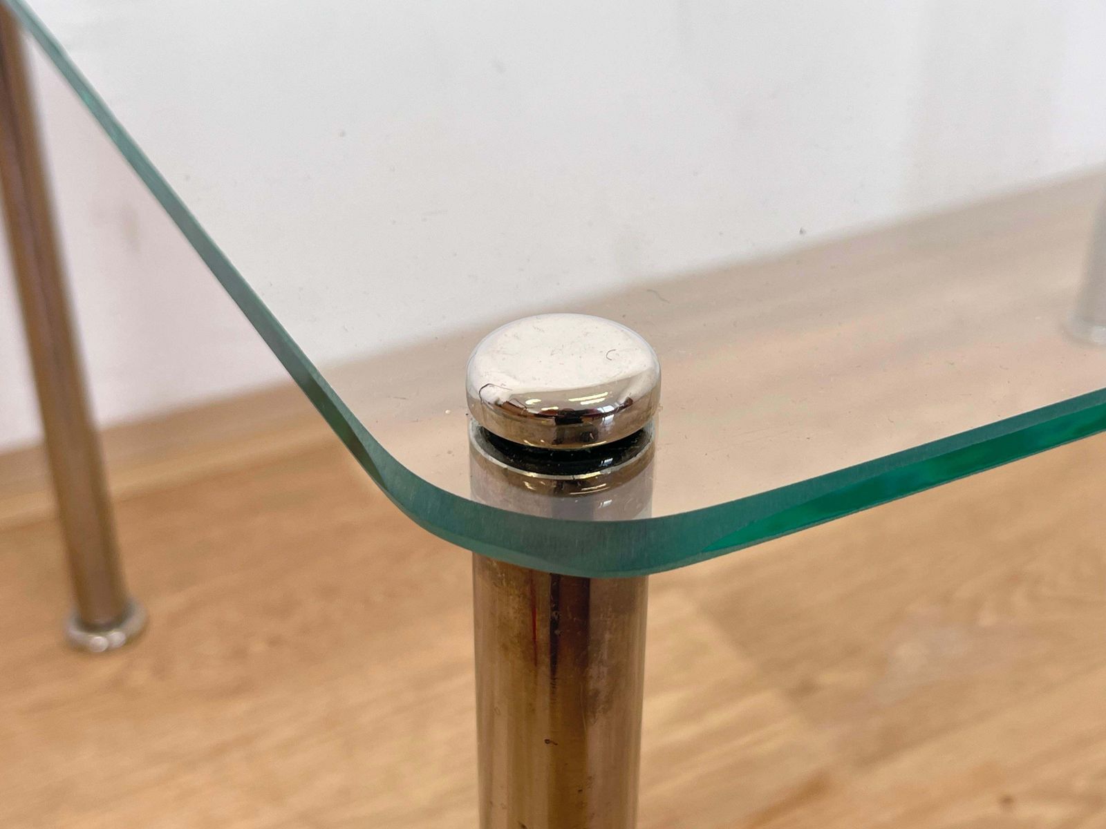 Mid-Century Modern salontafel van chroom en glas — ca. jaren 1970 photo 400.0