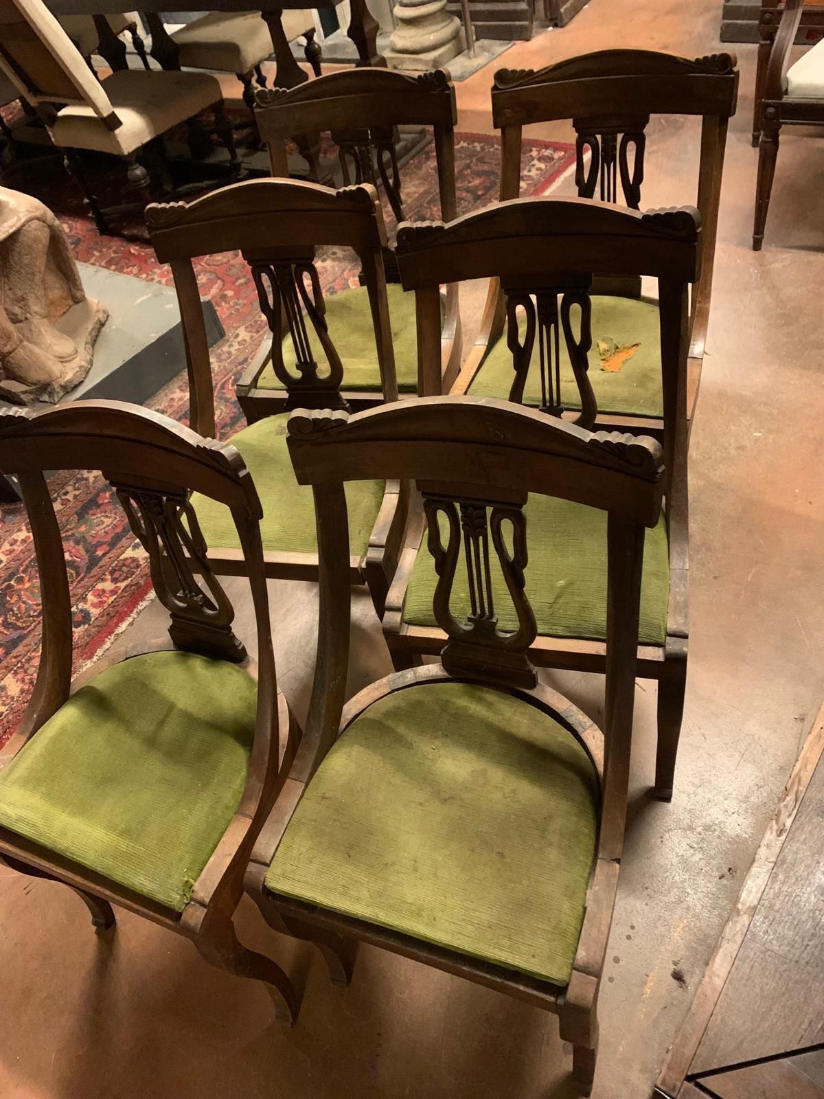No. 6 Wooden Chairs And Velvet Seat, Italy photo furniture