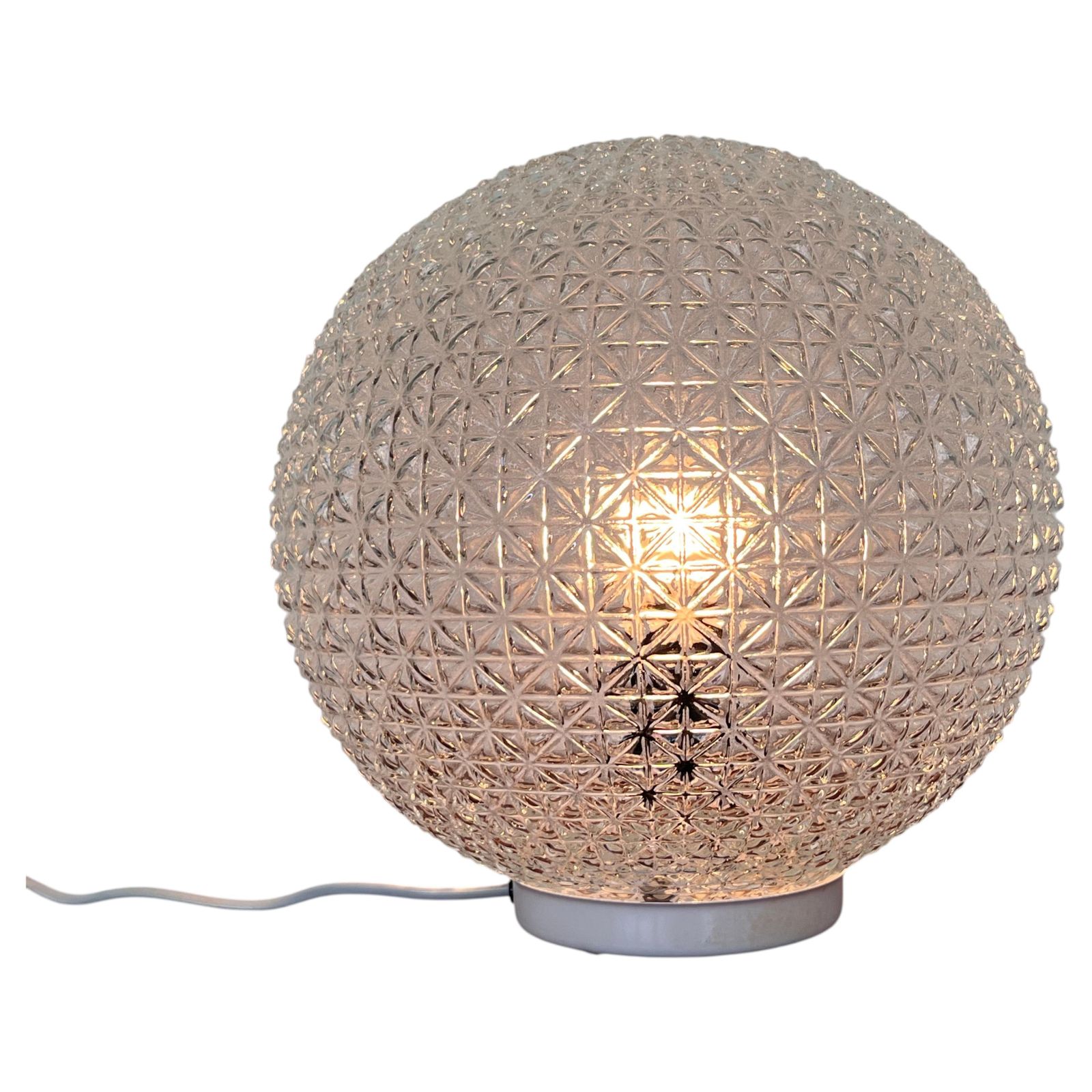 Big Design Mid Century glazen tafellamp, jaren 1980 — Tsjecho-Slowakije