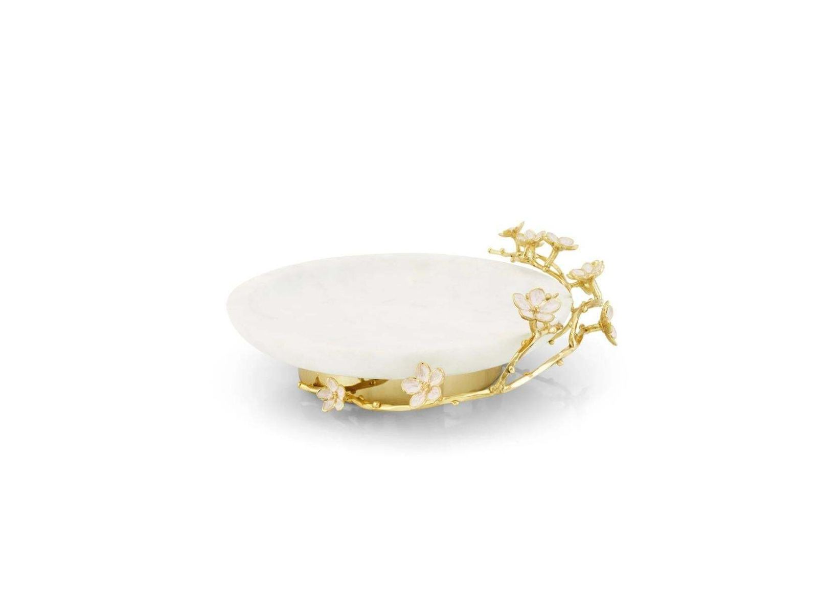 Cherry Blossom Trinket Trays In Pink Marble And Gold Tone Japanese Style photo 1123.0