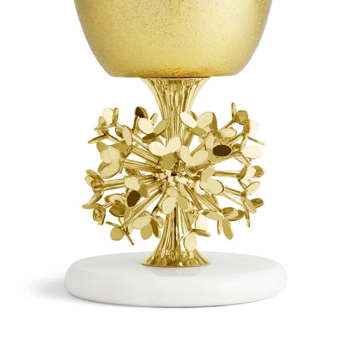 Pair Of Large Contemporary Gold Metal Dandelion Base Vase photo furniture
