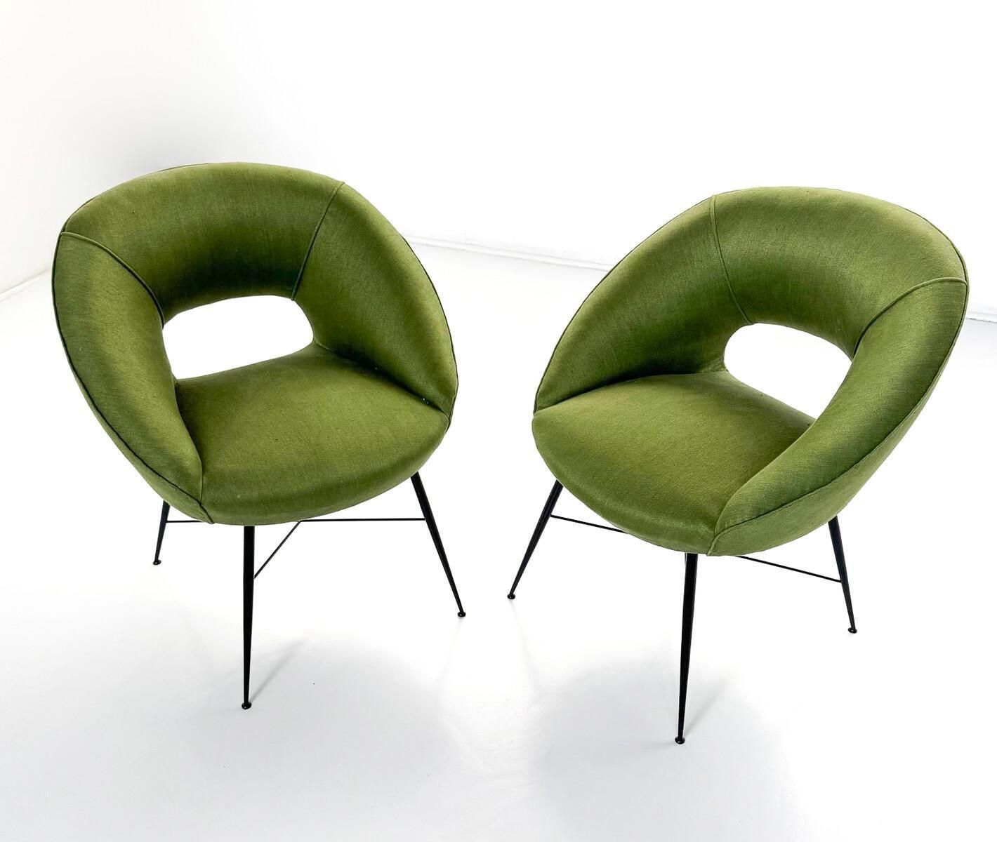 Pair Of Armchairs By Silvio Cavatorta, Italy, 1950s   New Upholstery photo furniture
