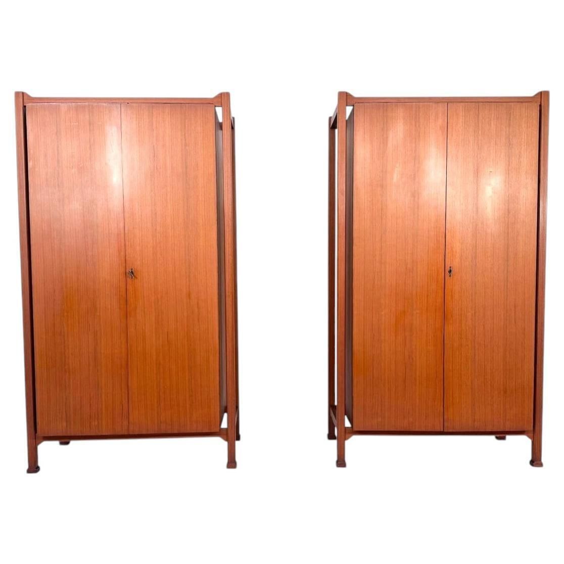 Mid Century Pair Of Wardrobes, Italy, 1960s