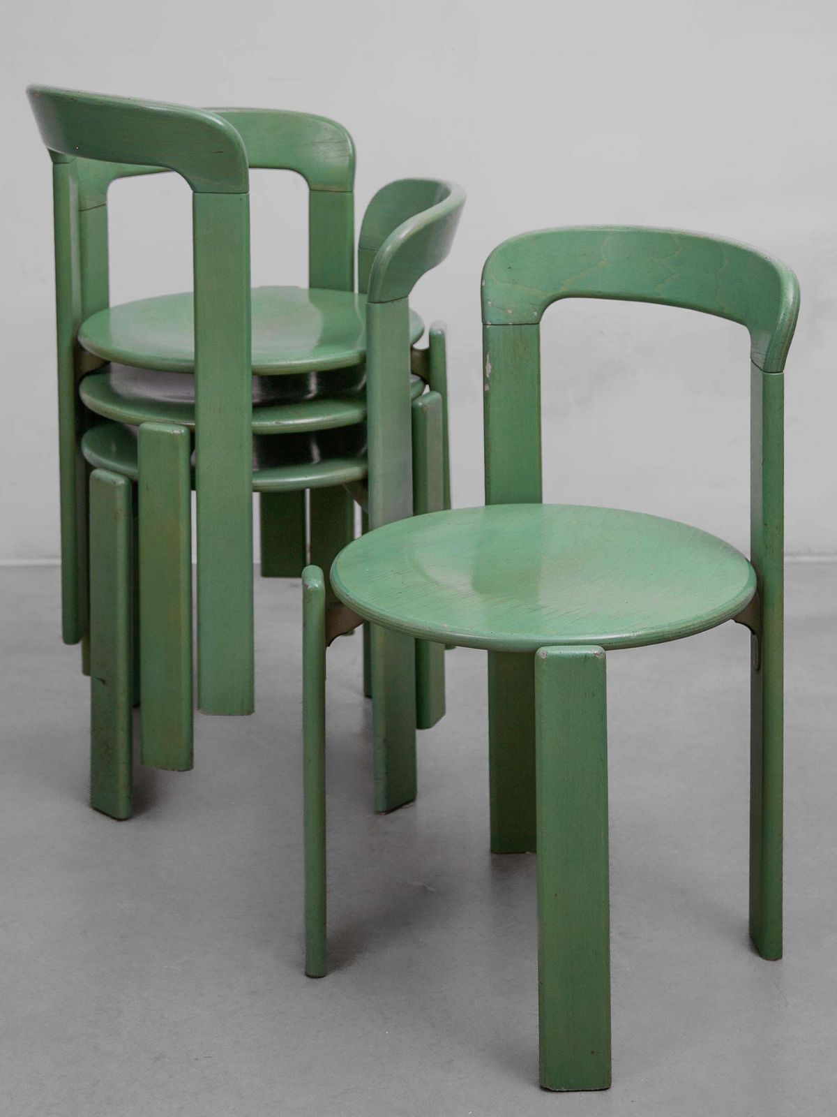 photo vinterior Dining Set Table And Four Chairs By Bruno Rey, 1979, Kusch And Co, Model 3300