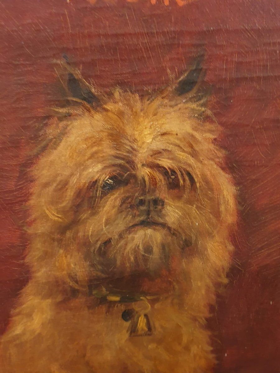 Allaert, Dogs, 1890s 1910s, Large Oil On Canvas, Framed photo Art