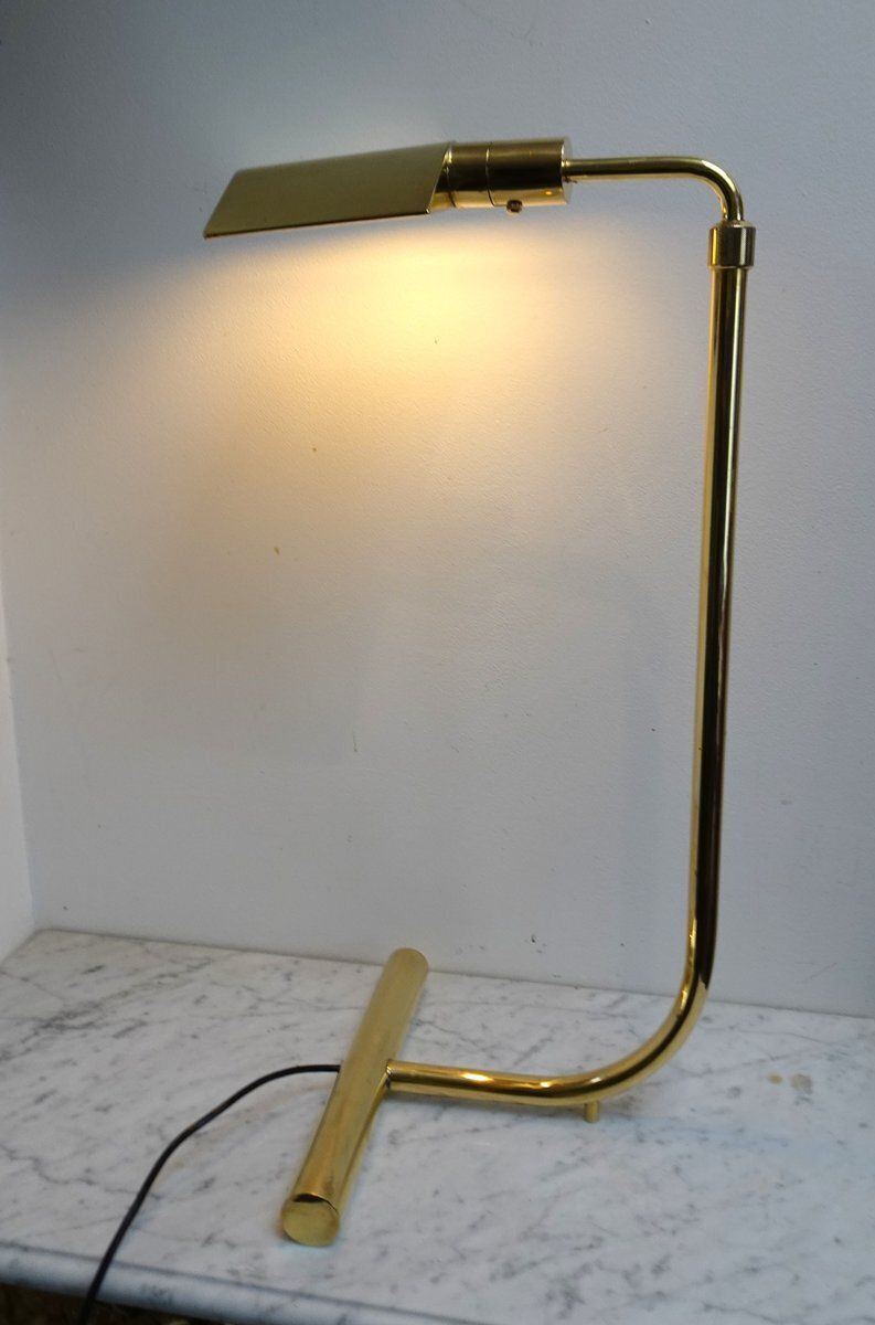 Adjustable Brass Reading Lamp Attributed To Christian Liaigre, France, 1970s photo vintage