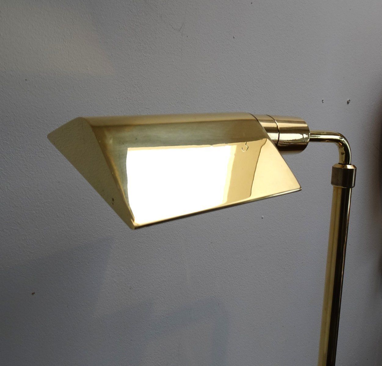 Lighting Adjustable Brass Reading Lamp Attributed To Christian Liaigre, France, 1970s photo