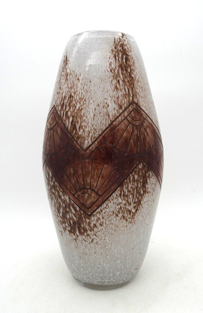 Art Deco Acid Etched Cameo Art Glass Vase From Legras, 1920s photo furniture
