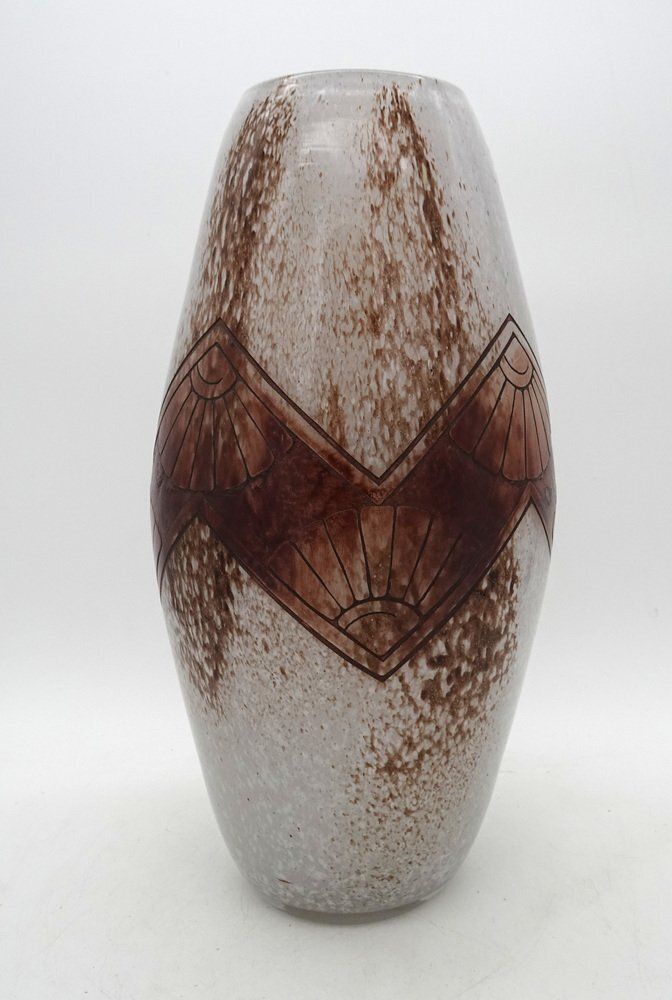 Art Deco Acid Etched Cameo Art Glass Vase From Legras, 1920s photo vinterior