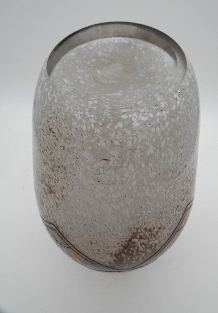 Art Deco Acid Etched Cameo Art Glass Vase From Legras, 1920s photo vintage