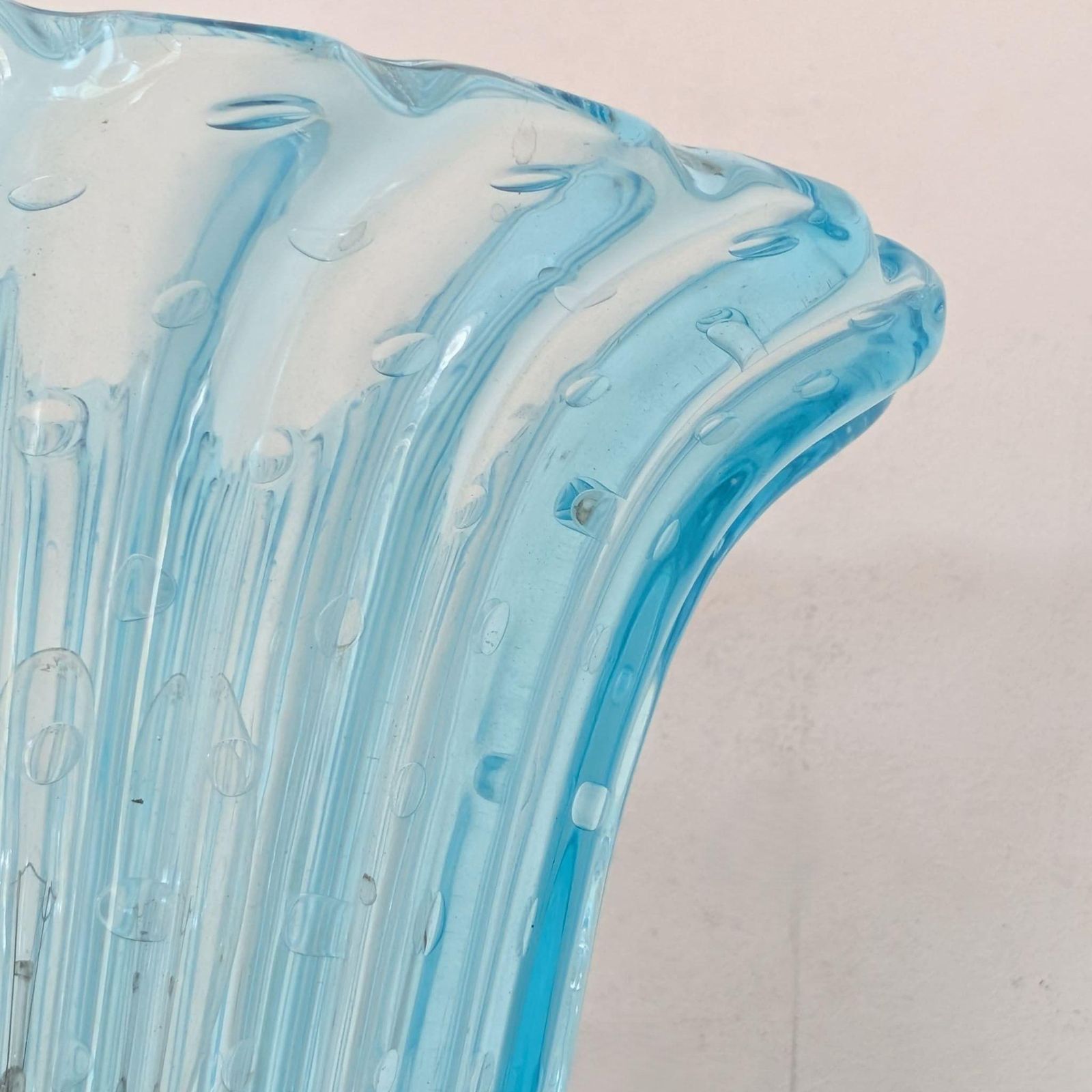 Mid Century Modern Blue Sconces Murano Glass Brass Wall Lights By Barover & Toso photo Lighting