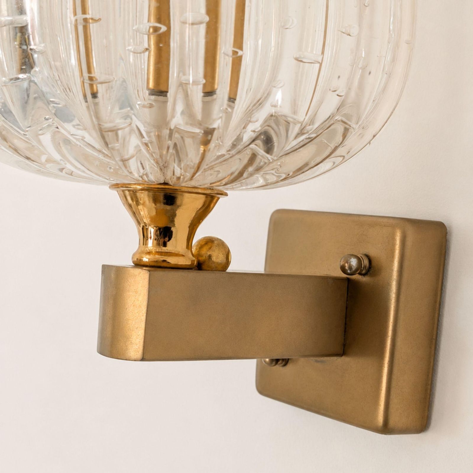 Italian Wall Lights Murano Glass Sconces Art Deco Style, By Barover & Toso, 50s photo 1480.0