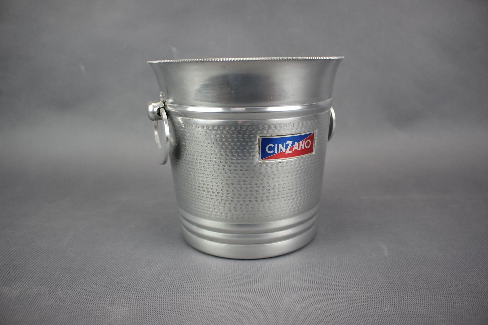 1970s Italian Cinzano Ice Bucket In Aluminum photo Home Decor