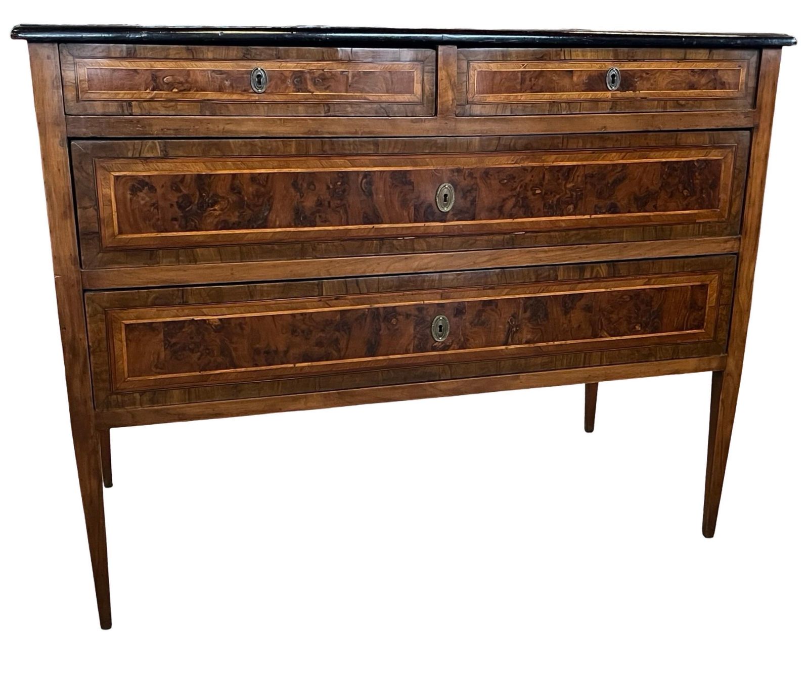 Italian Neoclassical Louis XVI Commode With Walnut Veneer photo vinterior