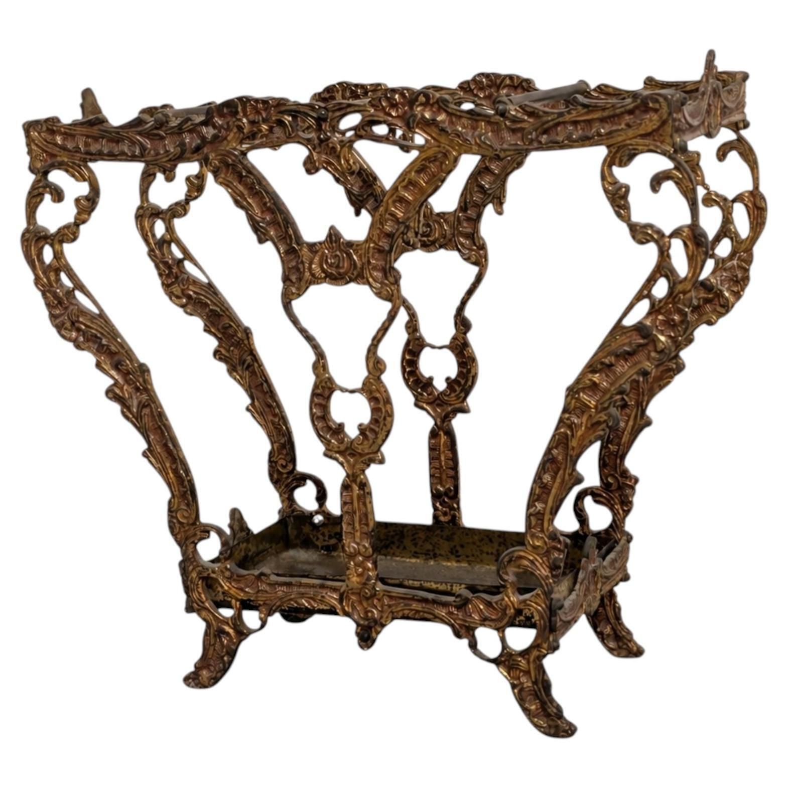 Mid Century Modern Brutalist Umbrella Stand In Cast Bronze, France