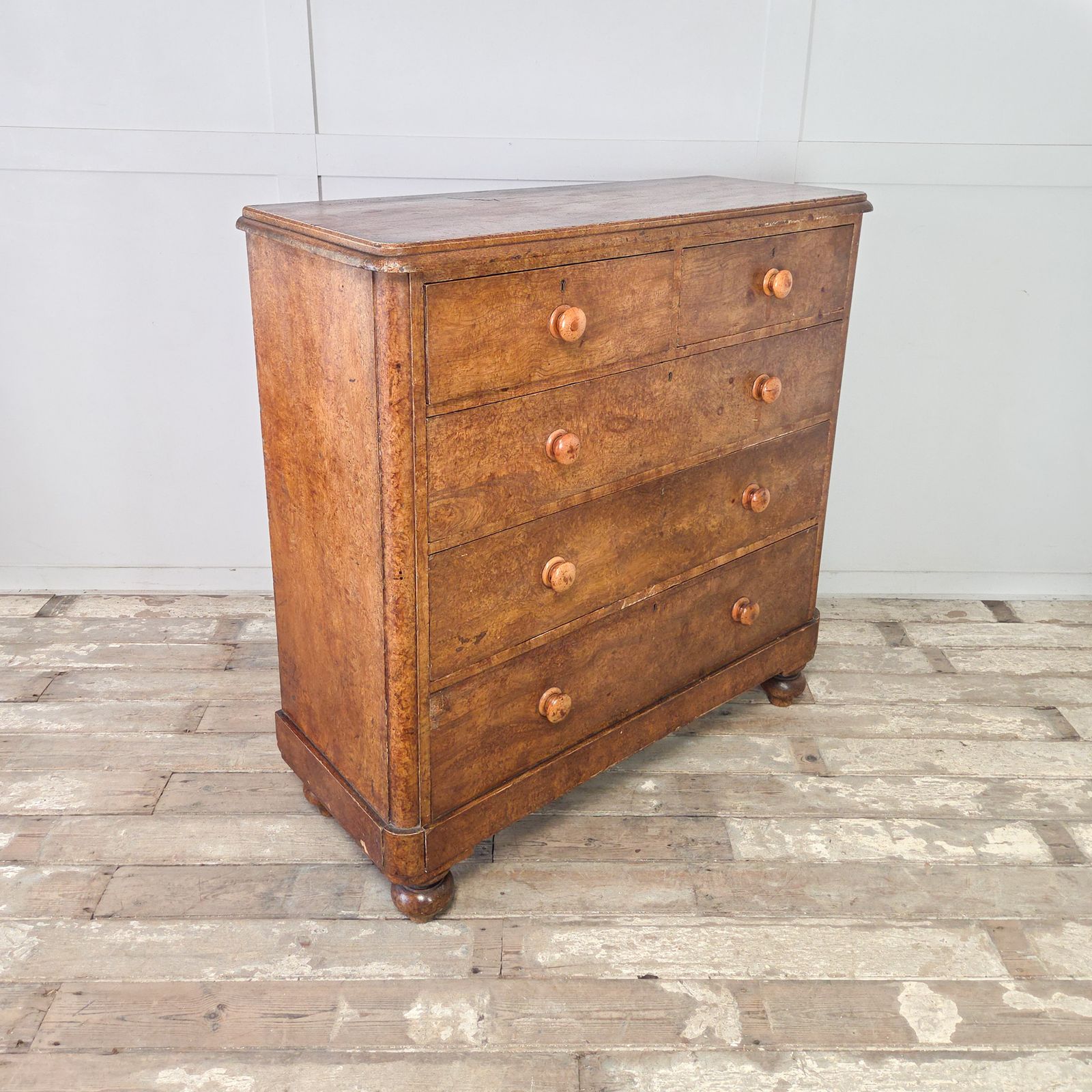 Large Victorian Pine Chest Of Drawers photo vintage