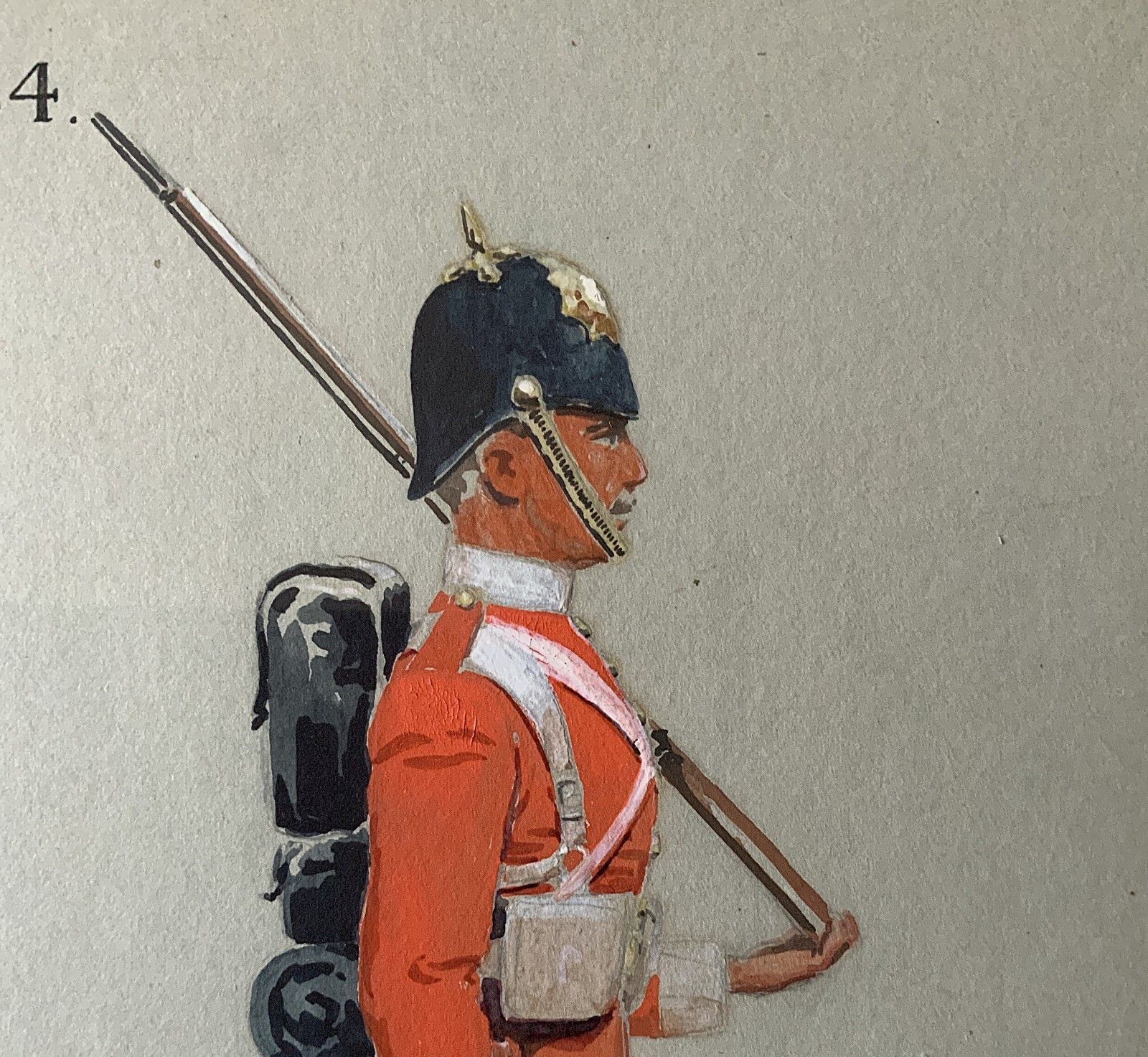 Military Watercolour & Wash 1884 British Soldier Portrait Painting (2 Of 6) photo buy