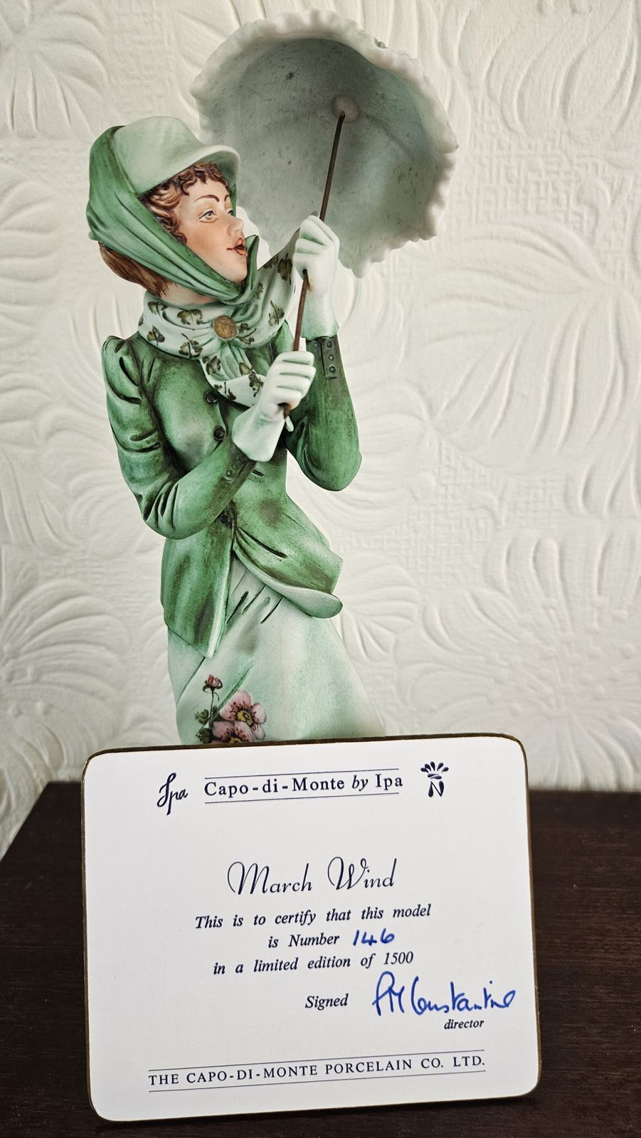 Elegant Capodimonte 'March Wind' Porcelain Figurine By Jpa   World Limited Edition 146/1500 (With Certificate) photo furniture
