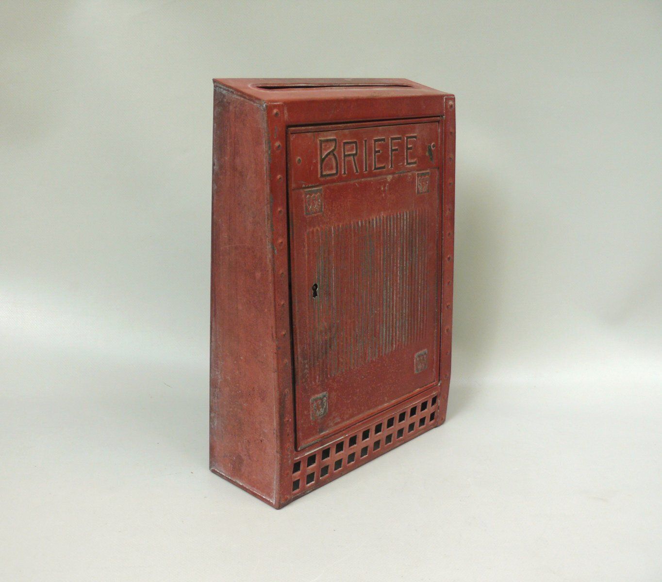 Art Nouveau German Mailbox With Key In Painted Metal, 1890s photo 2028.0