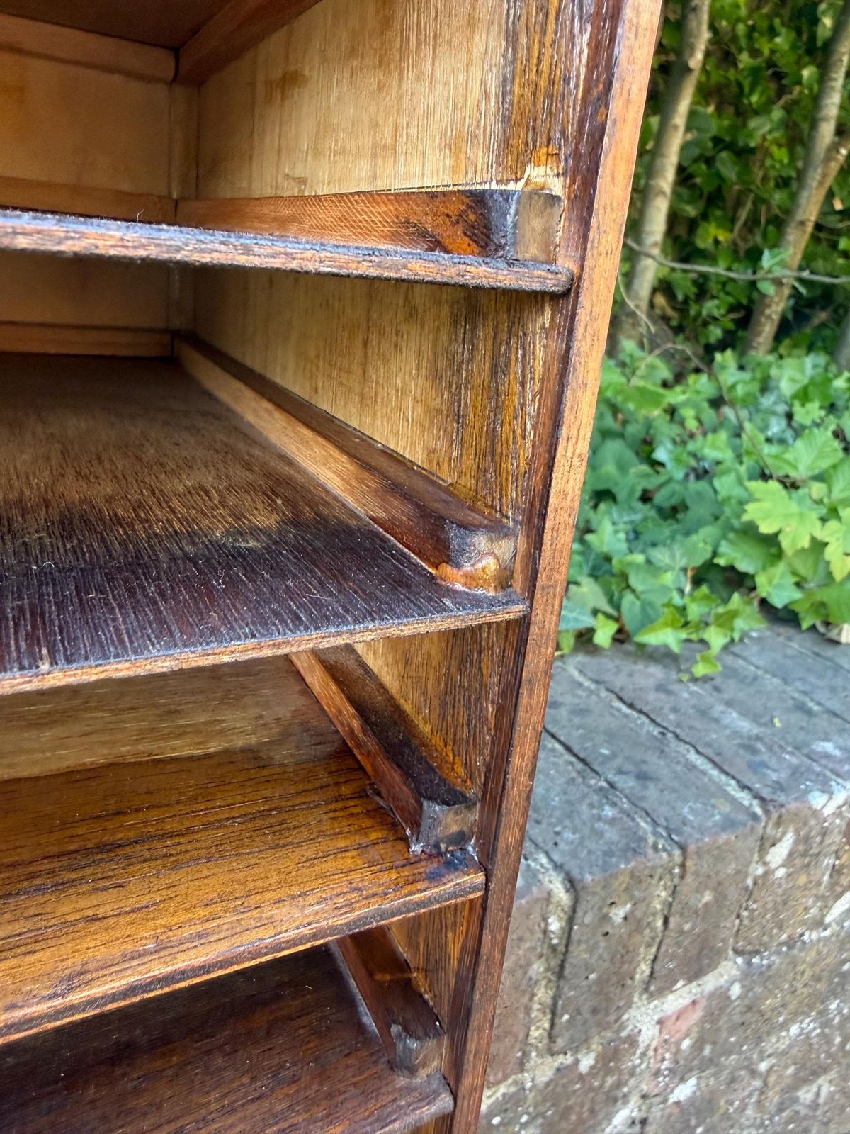 Mid Century Wooden Filing Cabinet A4 Paper Tray Desk Organizer Storage photo vintage