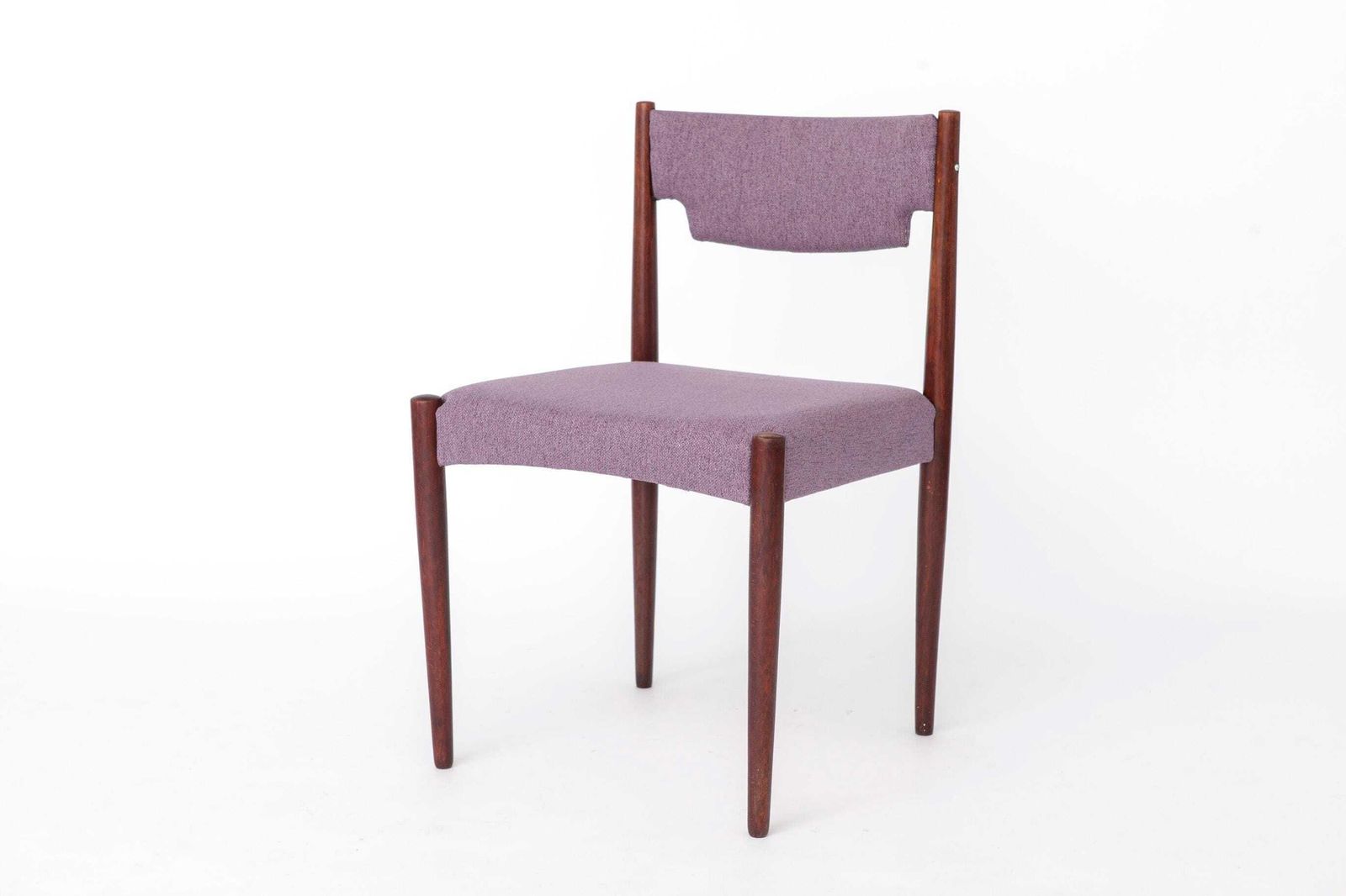 Vintage Dining Chairs Set Of 2, Germany 1960s, Dark Stained Beech Wood Chairs, Mid Century Modern Purple Upholstered Chairs photo 538.0
