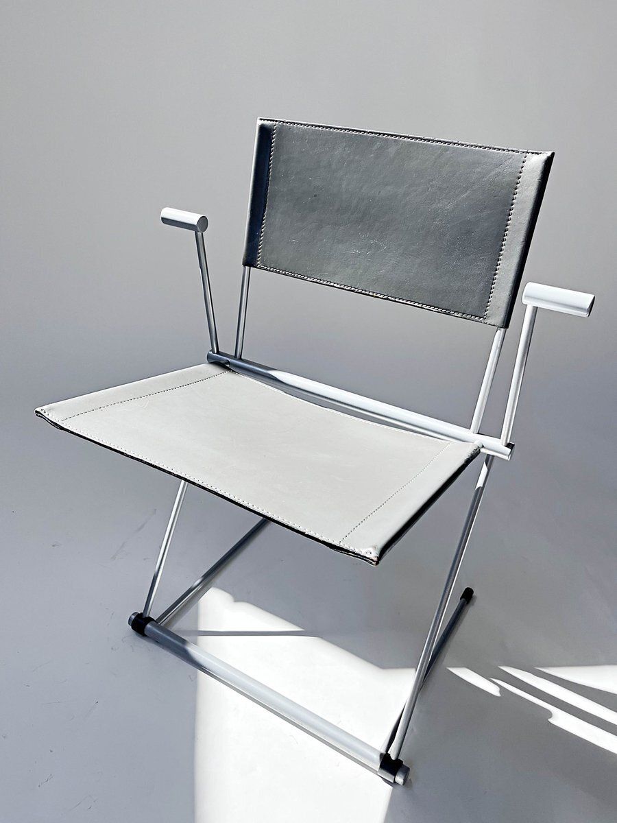 Ballerina Chair in grijskleurig volnerf leer door Herbert Ohl voor Matteo Grassi, jaren 1990 photo furniture