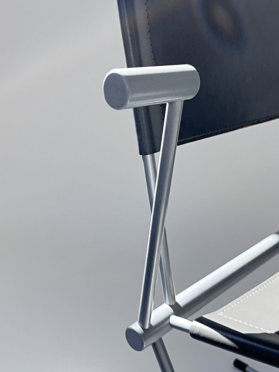 Ballerina Chair in grijskleurig volnerf leer door Herbert Ohl voor Matteo Grassi, jaren 1990 photo vintage