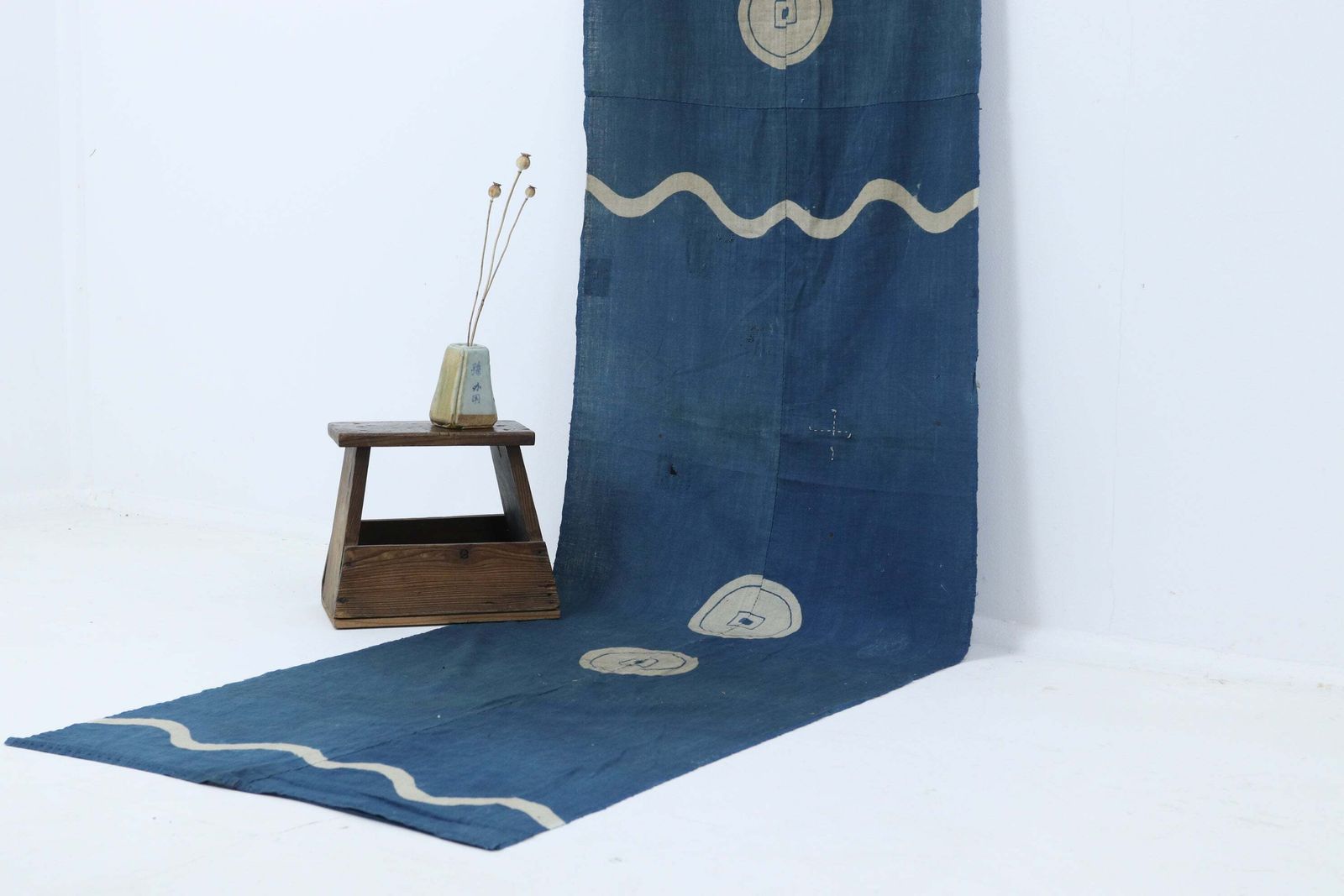 Meiji Period Tsuutsugaki Dyed Ceremonial Horse Under Cloth photo Textiles