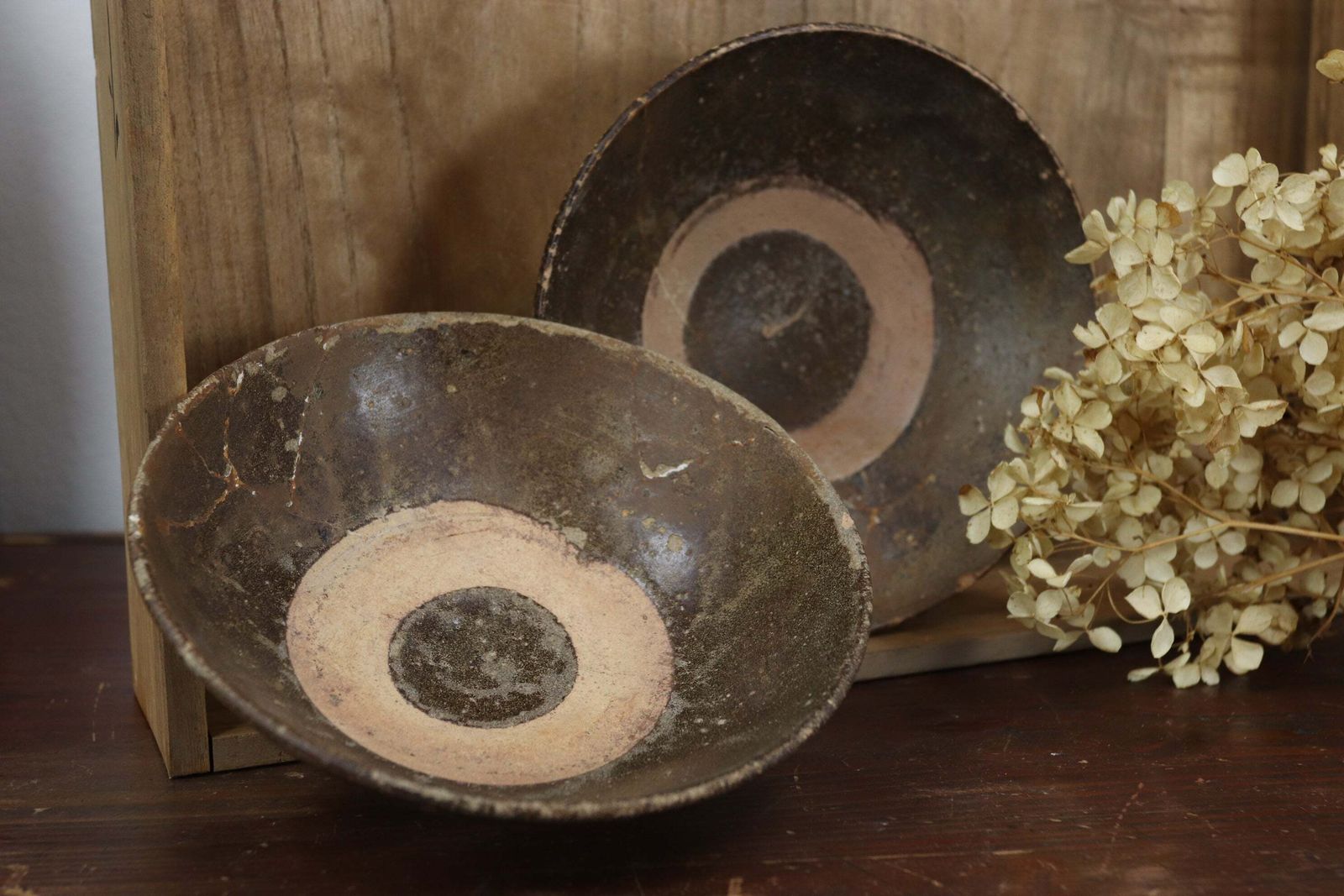 Pair Of Chinese Dark Glazed Song Dynasty Tea Bowels (Chazhan)