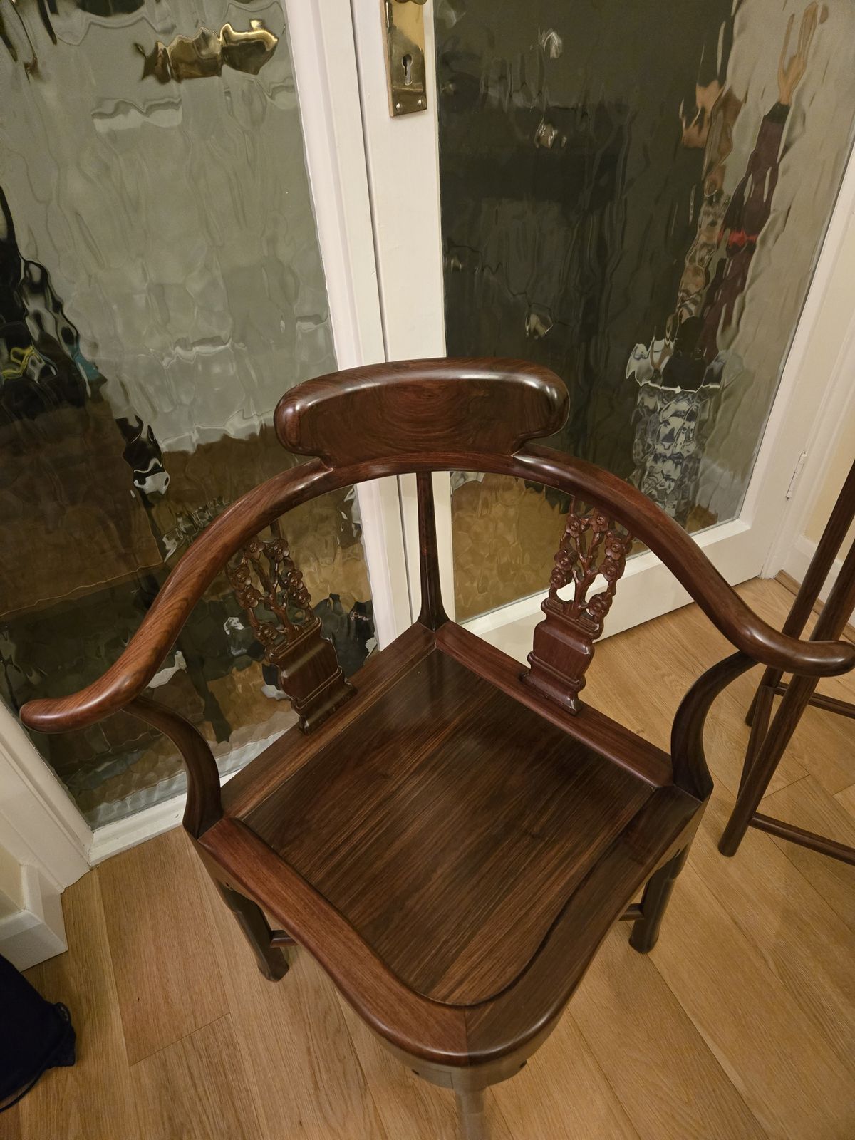 A Pair Of 20th Century Chinese Hardwood Corner Chairs And A Matching Stand photo furniture