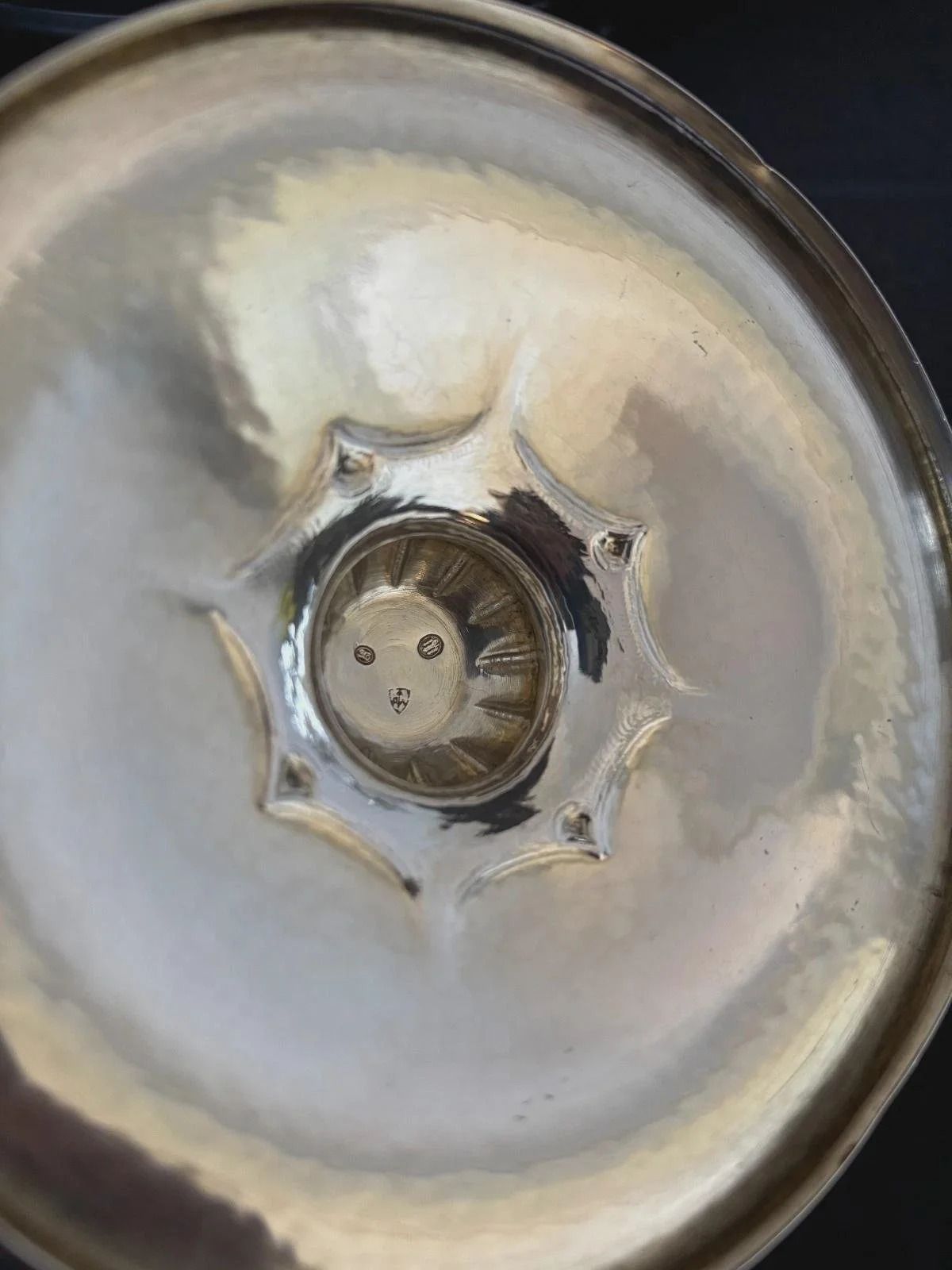 Arts & Crafts Sterling Silver Bowl With Amber Knob By Christian F Heise photo vinterior