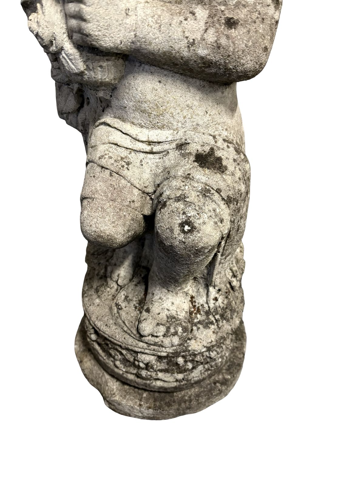 Weathered Antique Stone Garden Sundial On Putti Cherub Pedestal photo 275.0