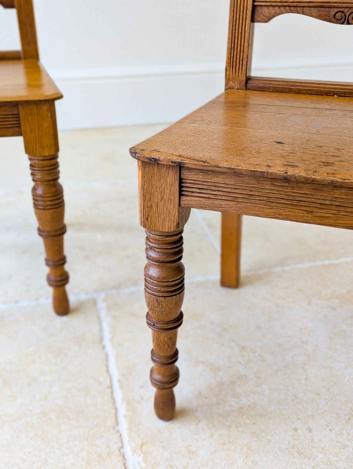 Pair Of Antique Victorian Oak Side Chairs C.1890 photo vinterior