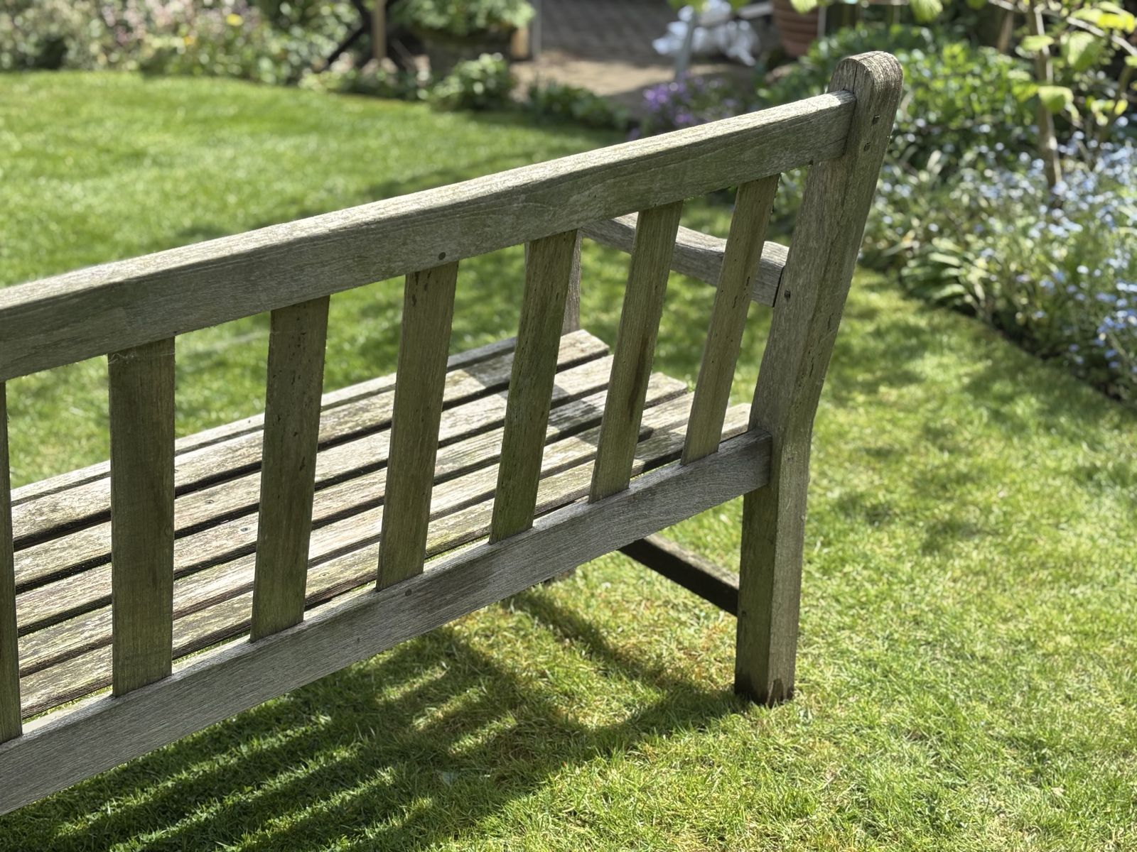 Large Teak 4 Seater Outdoor Bench photo for sale