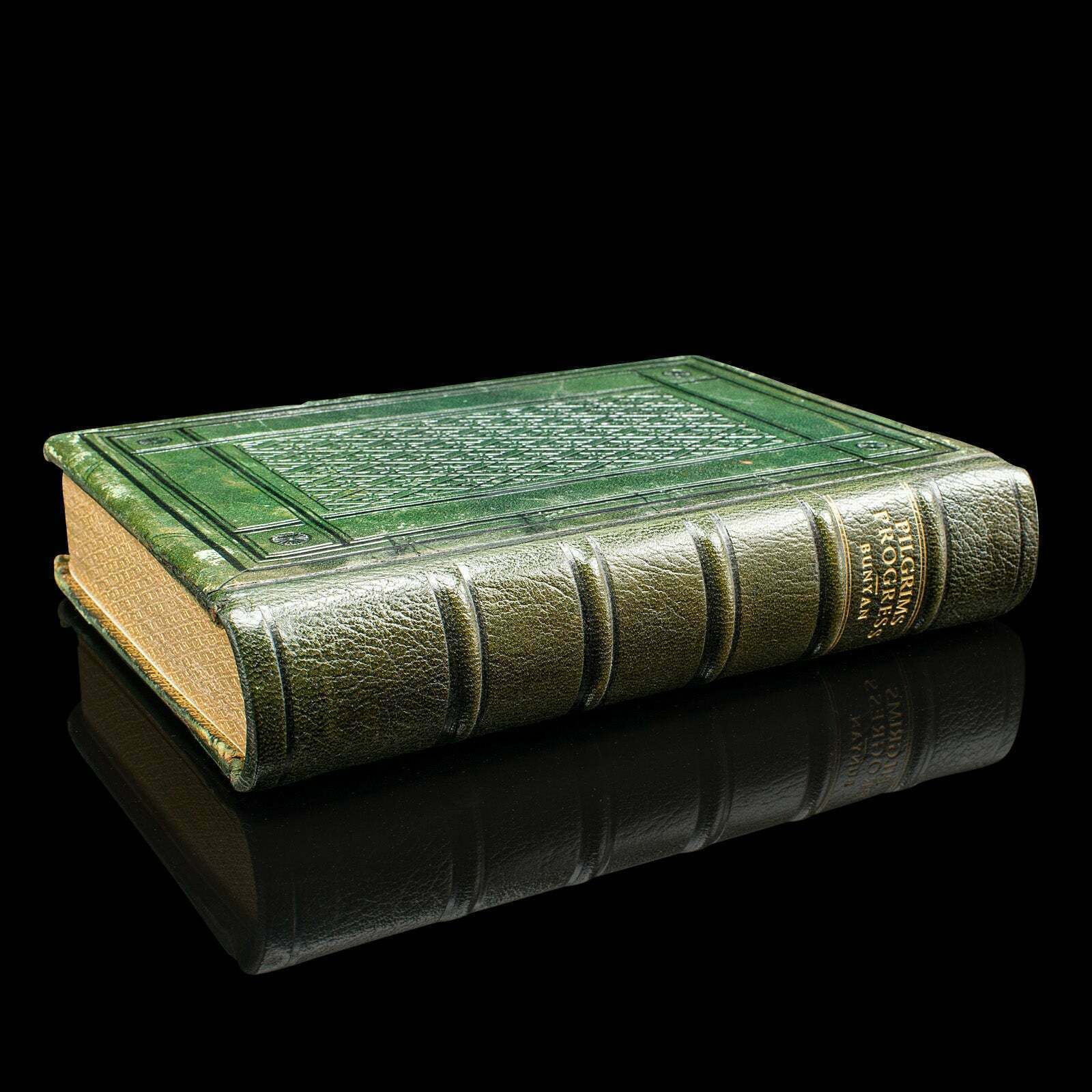Antique Book, The Pilgrim's Progress, John Bunyan, English, Novel, Victorian photo furniture