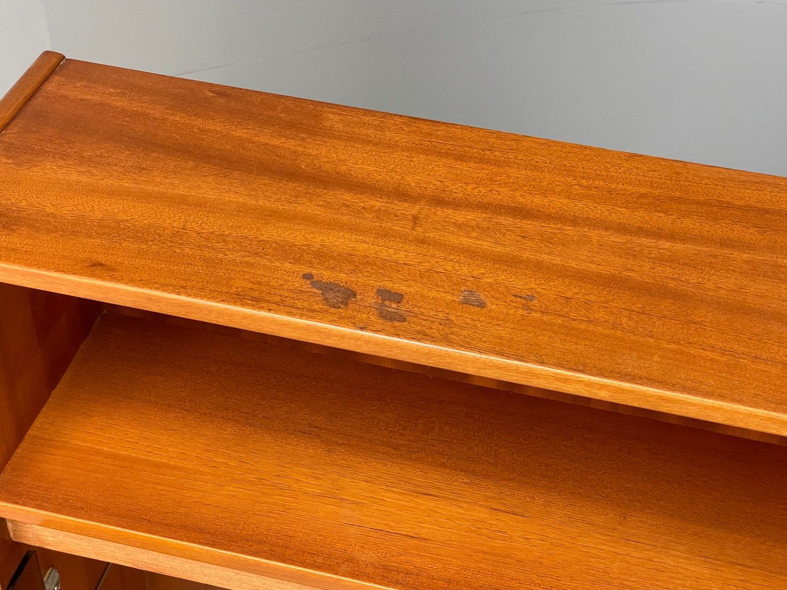 Vintage Teak Wall Unit Jentique 1970s Retro Shelving Glazed Eb11971 photo 300.0