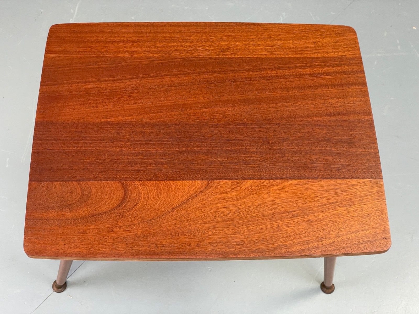 Vintage 1960s Side Table Spindle Legs Mahogany Ply Top Mid Century Eb11880 photo Furniture