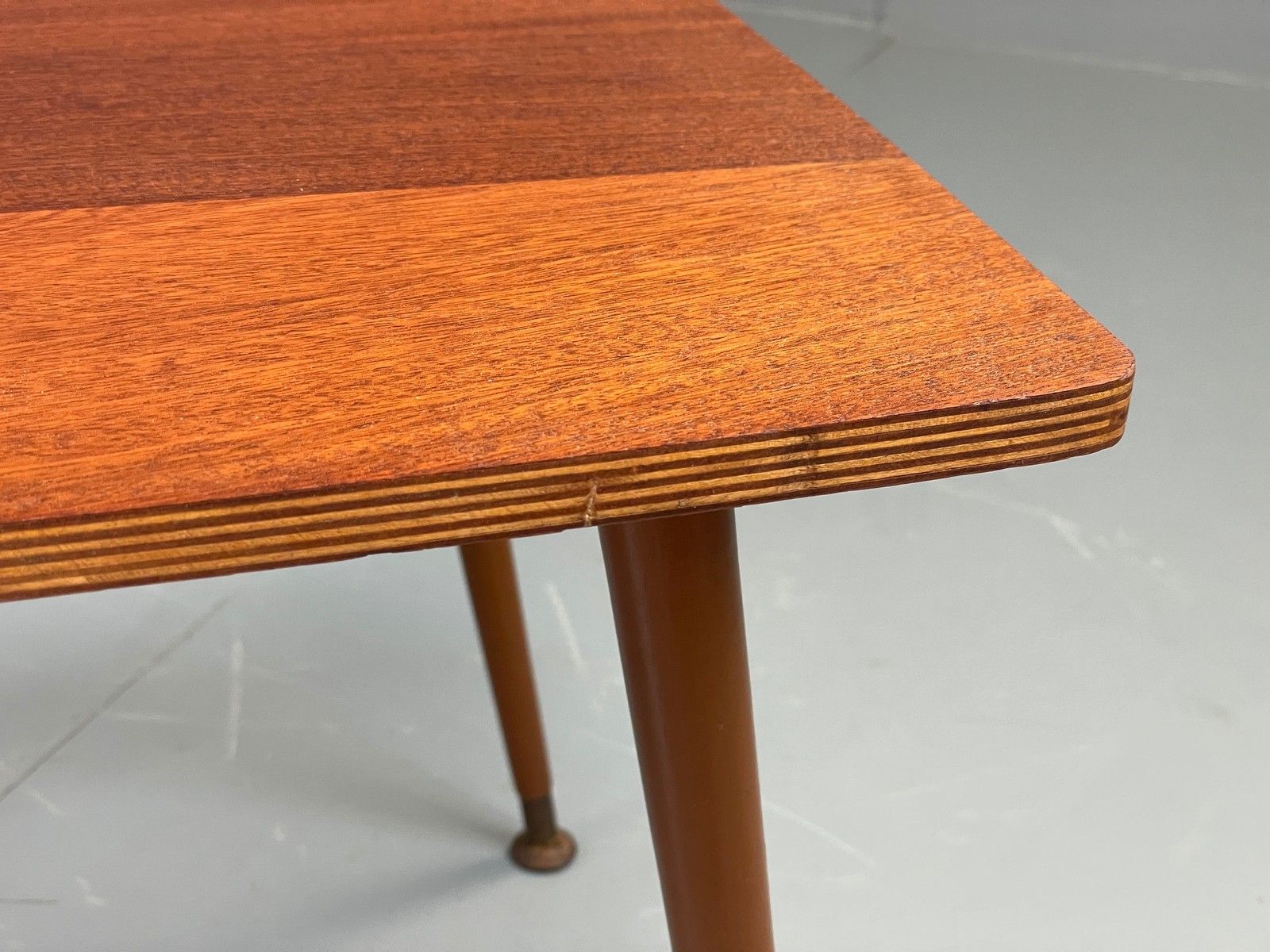 photo for sale Vintage 1960s Side Table Spindle Legs Mahogany Ply Top Mid Century Eb11880