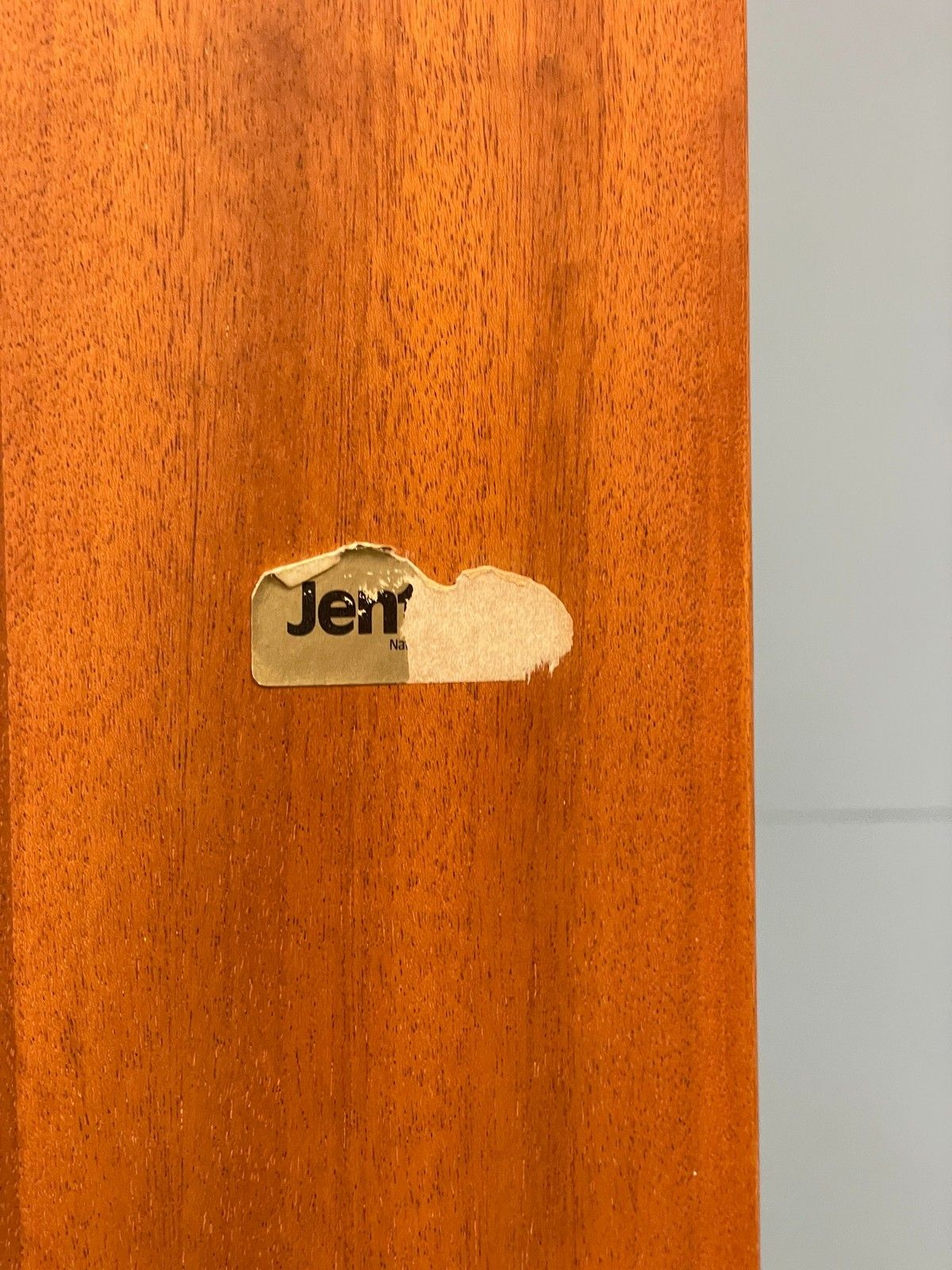 Vintage Teak Corner Cabinet By Jentique Tall 1970s Mid Century Shelving Eb11984 photo for sale