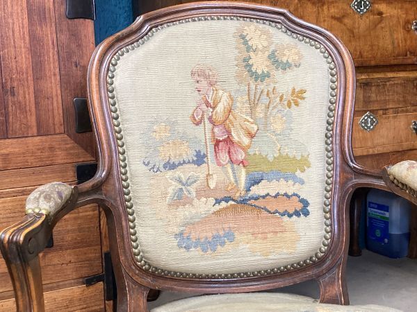 A Charming Pair Of French Antique Parlour Armchairs photo Furniture