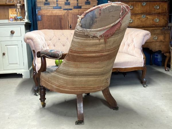 A Fine Decorative Early 19thc Rosewood And Fabric Armchair photo buy